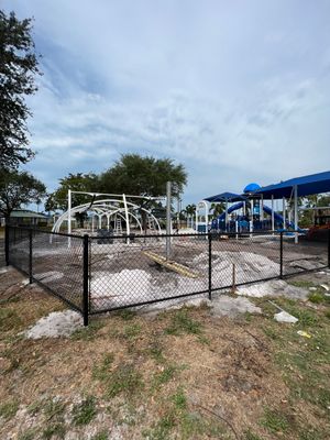 Vinyl Coated Chain-link fence for the City of Naples around Fleischmann Park Playground. 