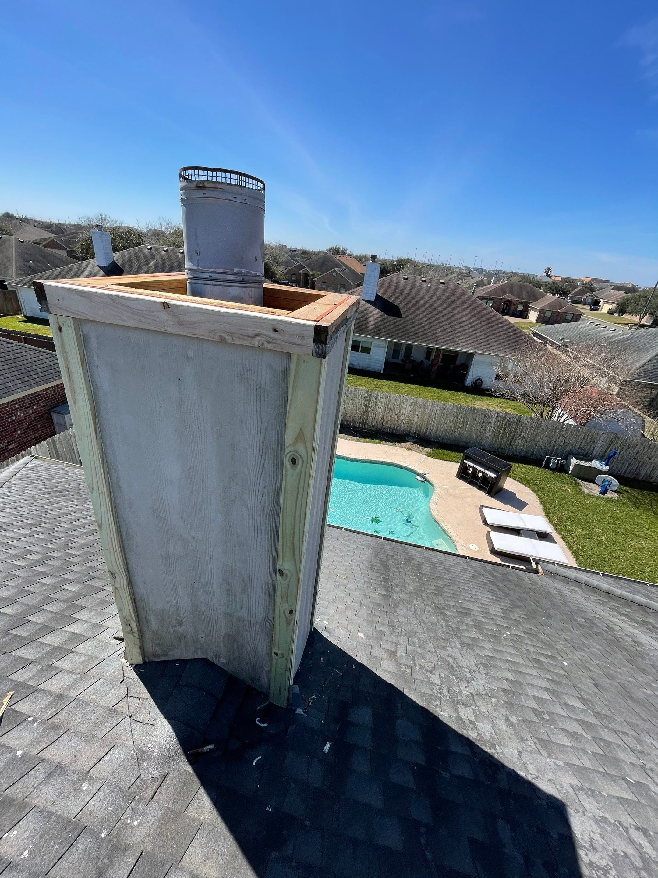 Residential Roofing Repair Replacing Chimney Cap by Lighthouse Roofing