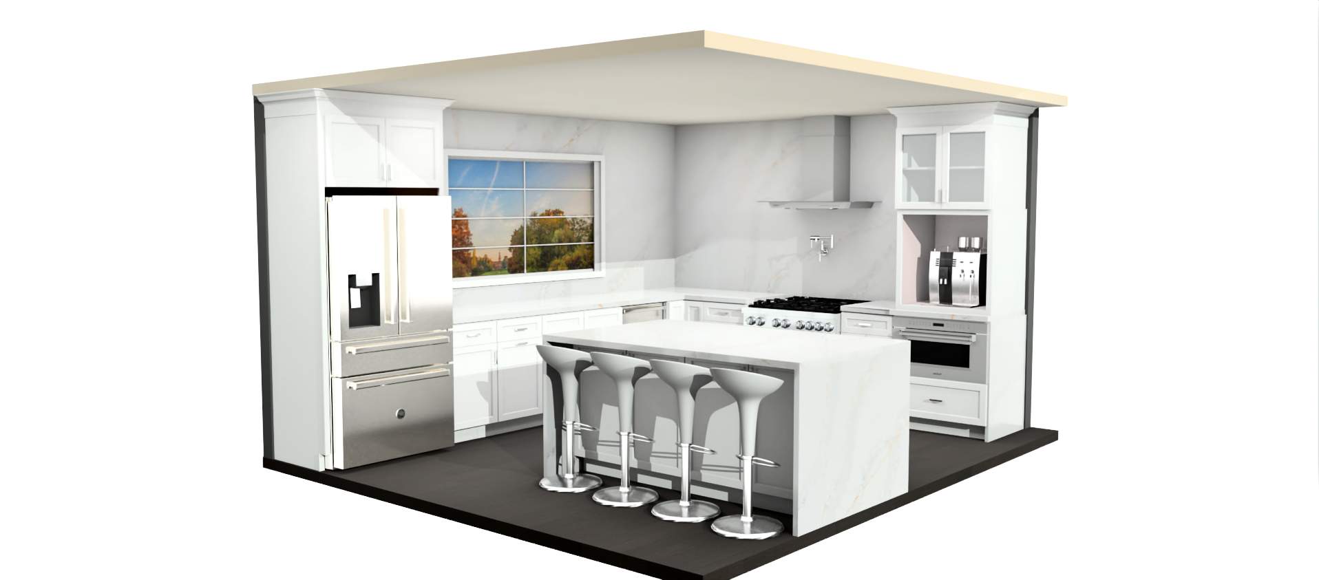 Cabinet Installation using white shaker by Antrax Corp