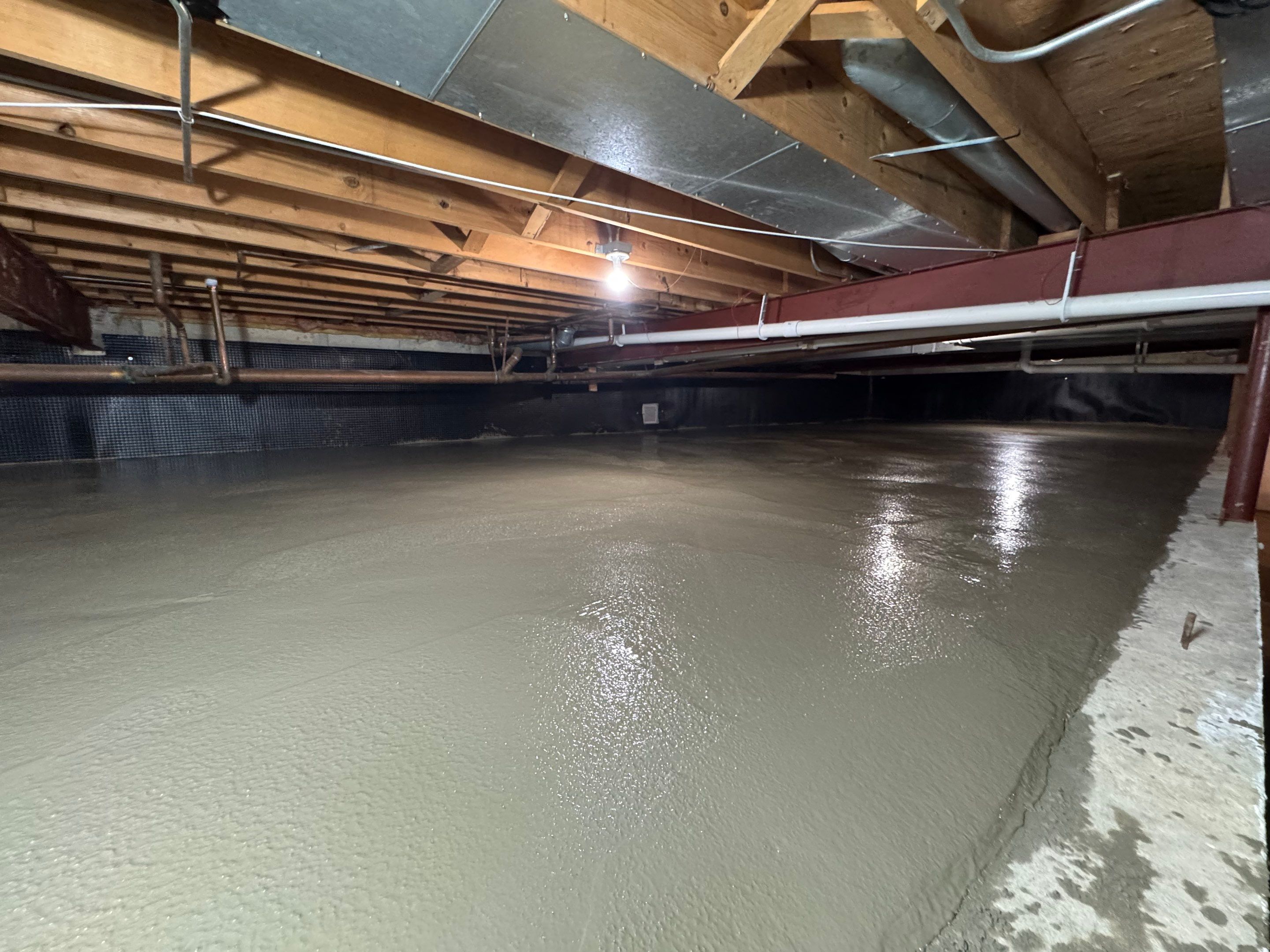 Concrete in Crawlspace by Area Wide Waterproofing