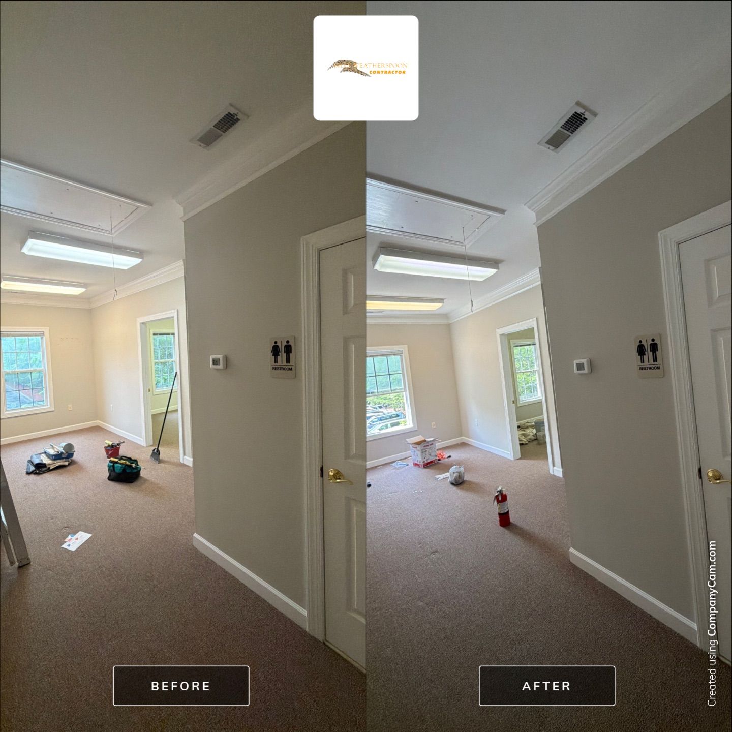 Interior Commercial Office Painting and Suite Refresh in Raleigh by Billy Weatherspoon Contractor