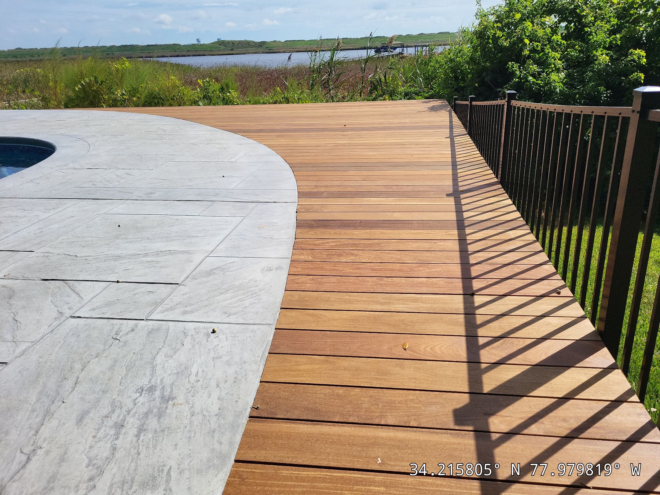 Pool Deck using IPE Decking Groved by RGR Construction and Roofing, LLC