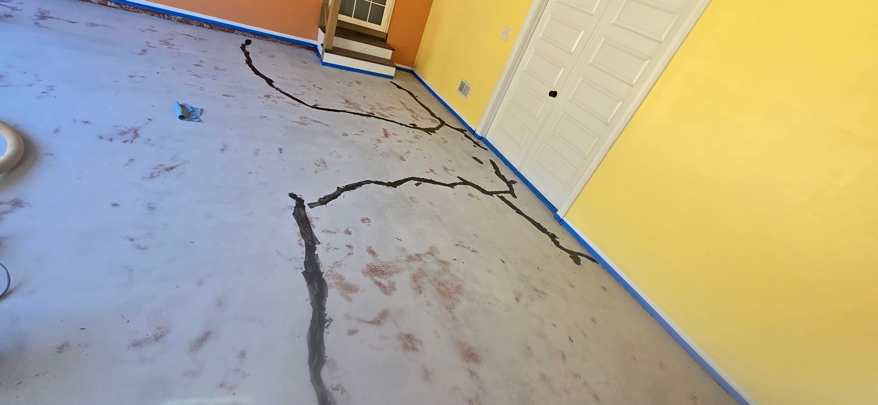 Garage floor transformation using outback color flake by Opus Renovations 