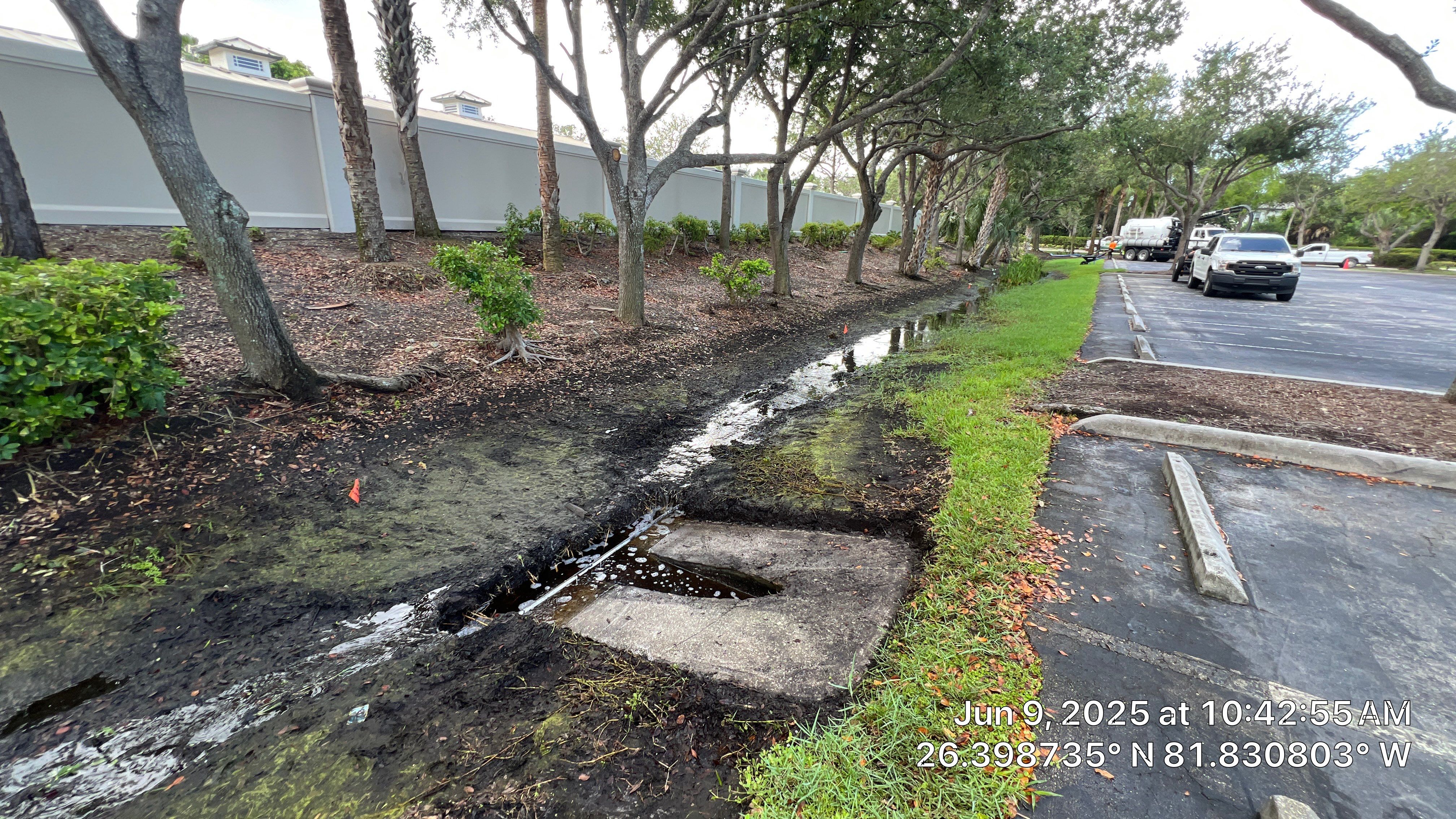 Pelican Landing Beach Parking Lot Stormwater System Maintenance by Don Mar, Inc. Storm Water Solutions