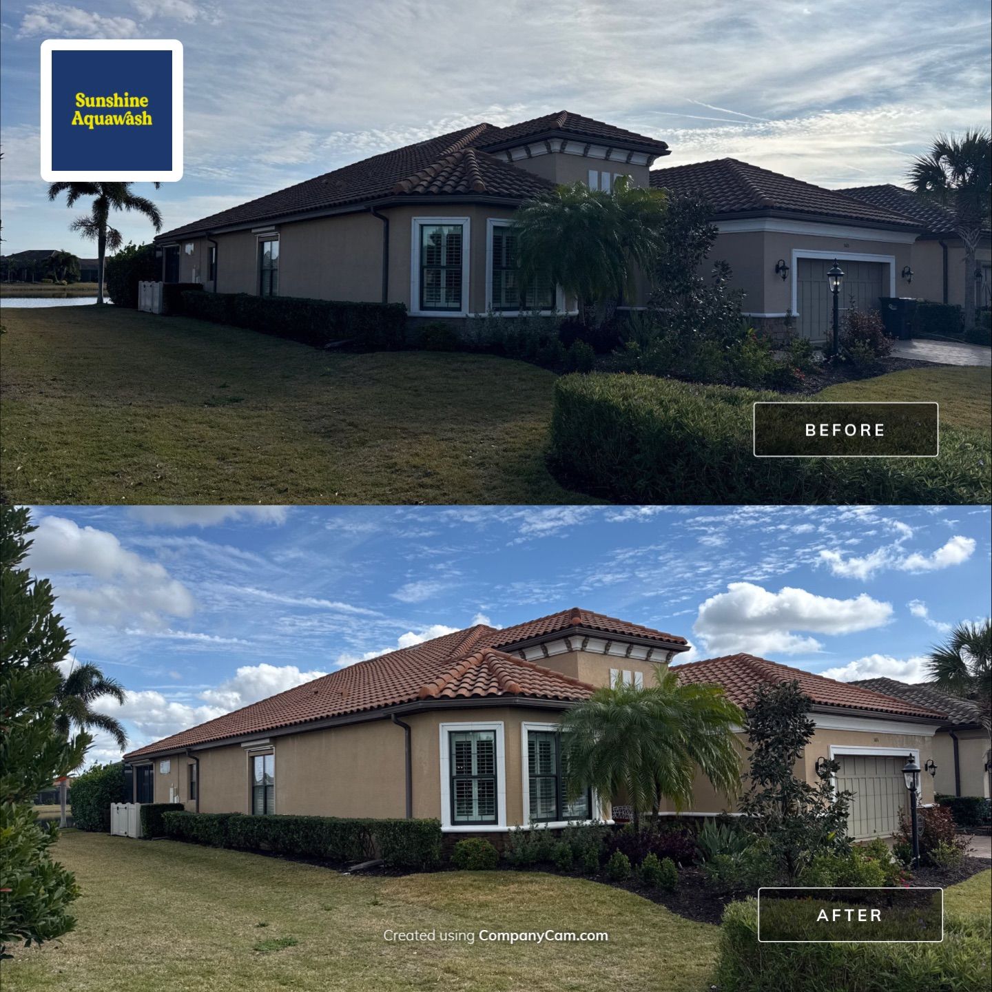 Barrel Tile Roof Cleaning in Esplanade Golf & Country Club – Lakewood Ranch, FL by Sunshine AquaWash