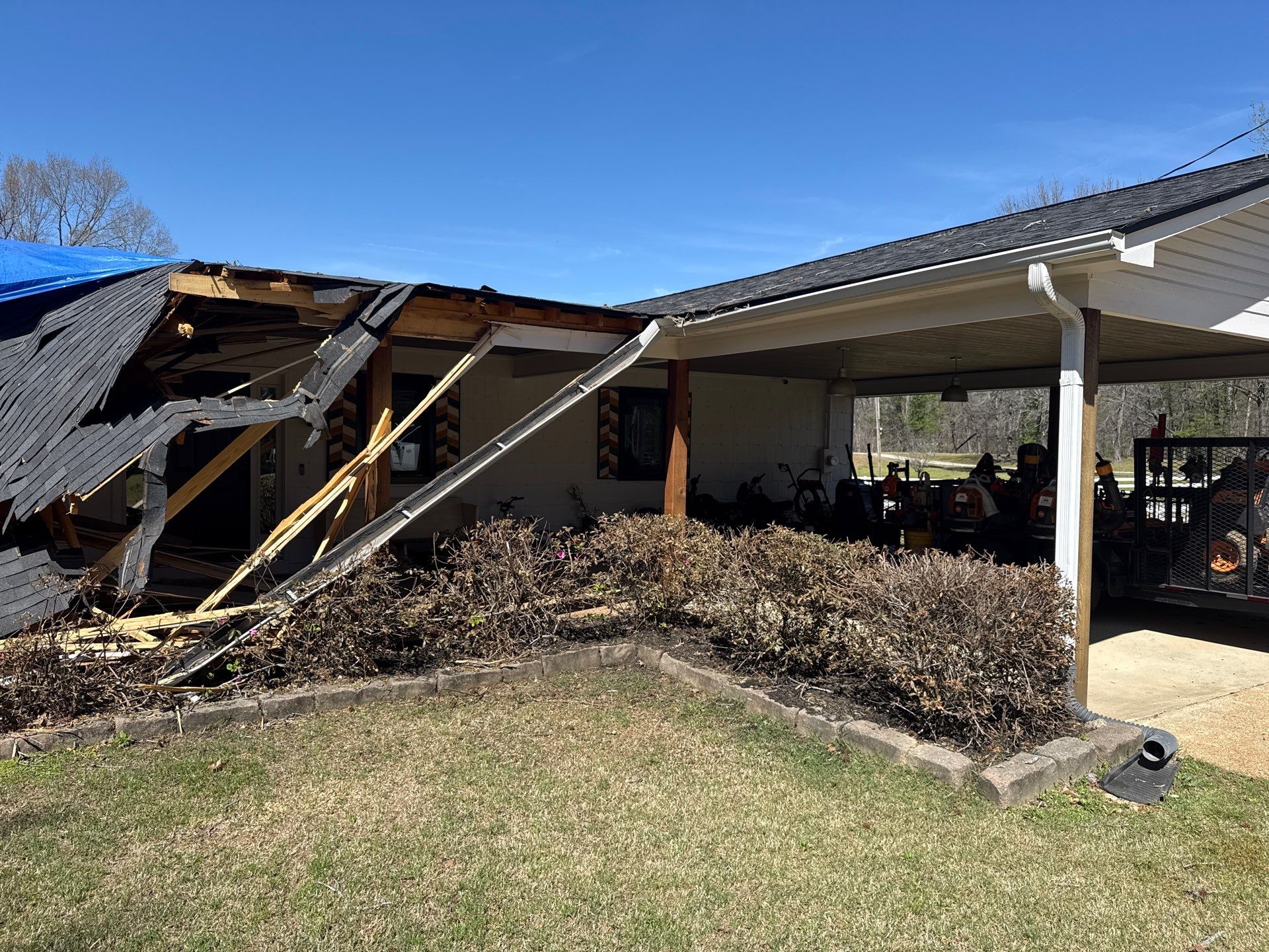 Structural Roof Restoration and Porch Repair in Hernando MS by Revival Roofing Services