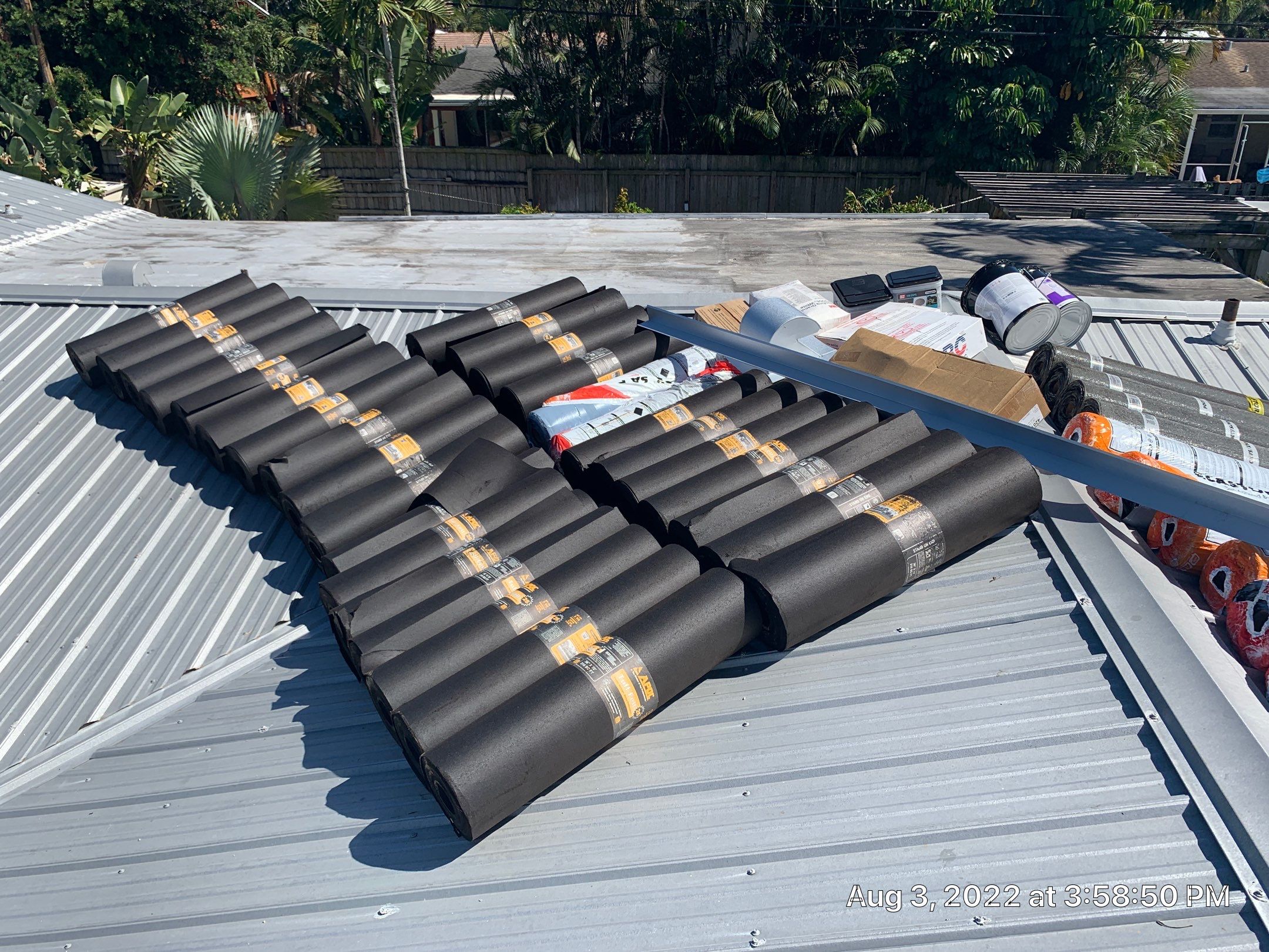Residential Roofing Installation using 1" Nail strip metal roof by BLUES BROTHERS ROOFING
