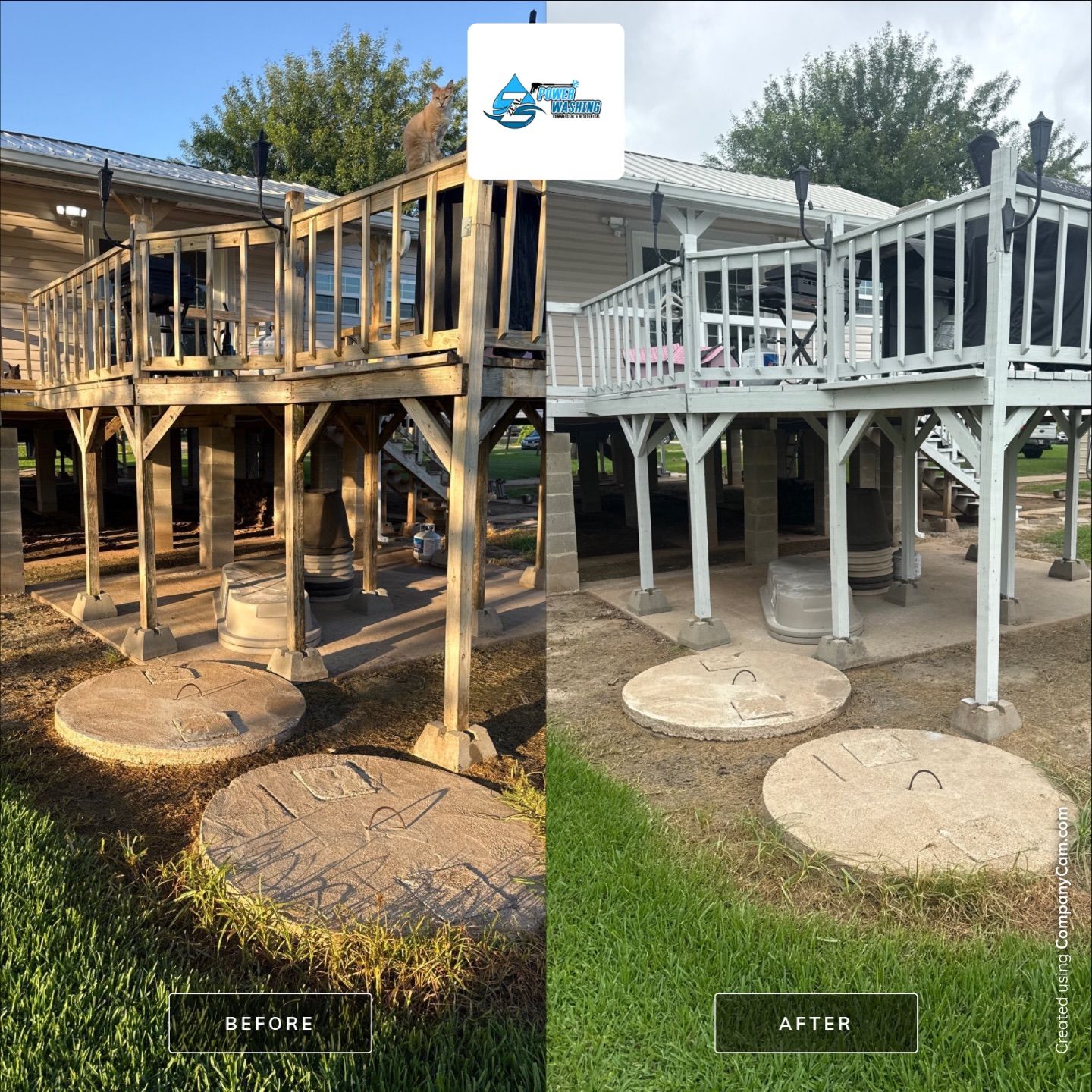 Elevated Deck Restoration and Staircase Refinishing in Rosharon, Texas by Zeal Power Washing