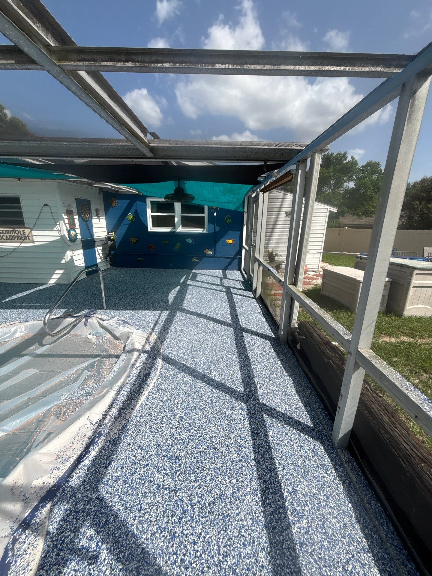 Lake Wales Pool Deck Concrete Coating with Orbit Flake by Performance Floors & Coating