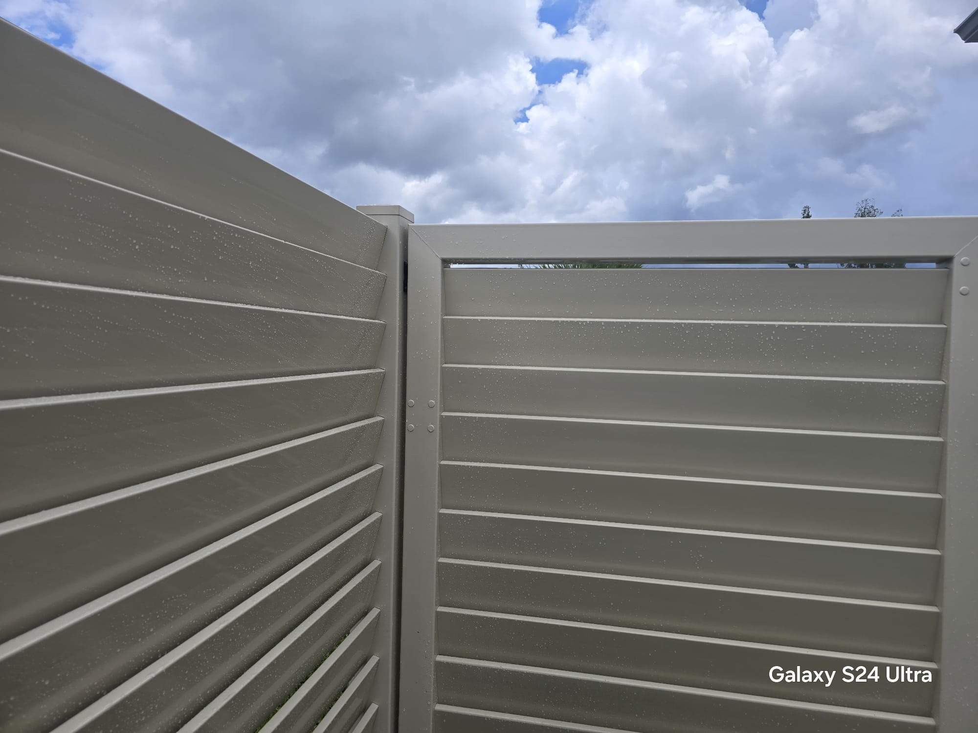 Tan Louvered Vinyl in Port Charlotte by True Fence LLC