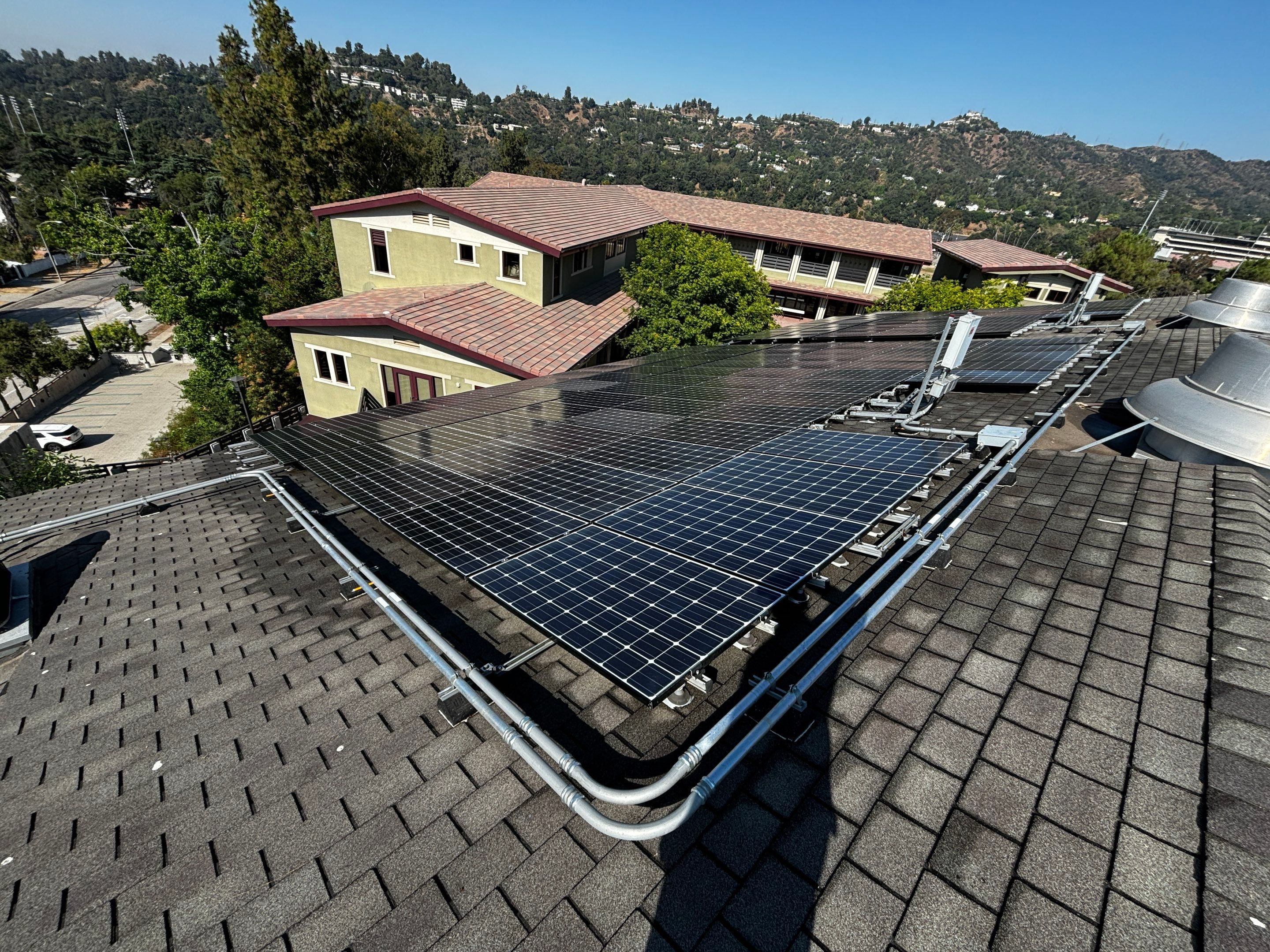 Commercial Solar Panel Cleaning for Chandler School in Pasadena Ca by Palm Coast Solar Cleaning