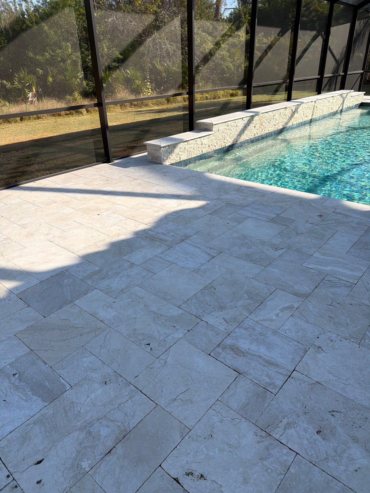 Travertine Paver Sealing Project in Sun City Center by Supreme Paver Experts
