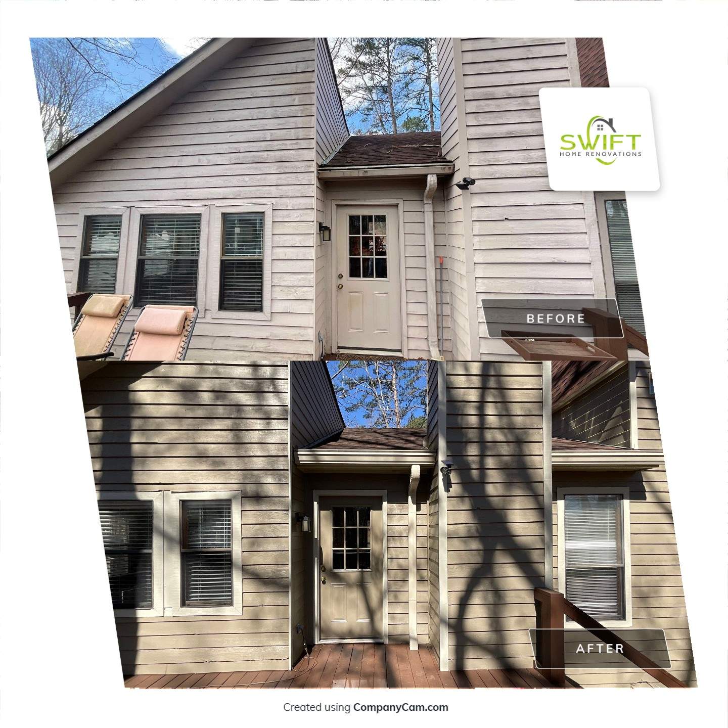 Exterior Painting and Deck Refinishing for an Acworth Residence by Swift Home Renovations