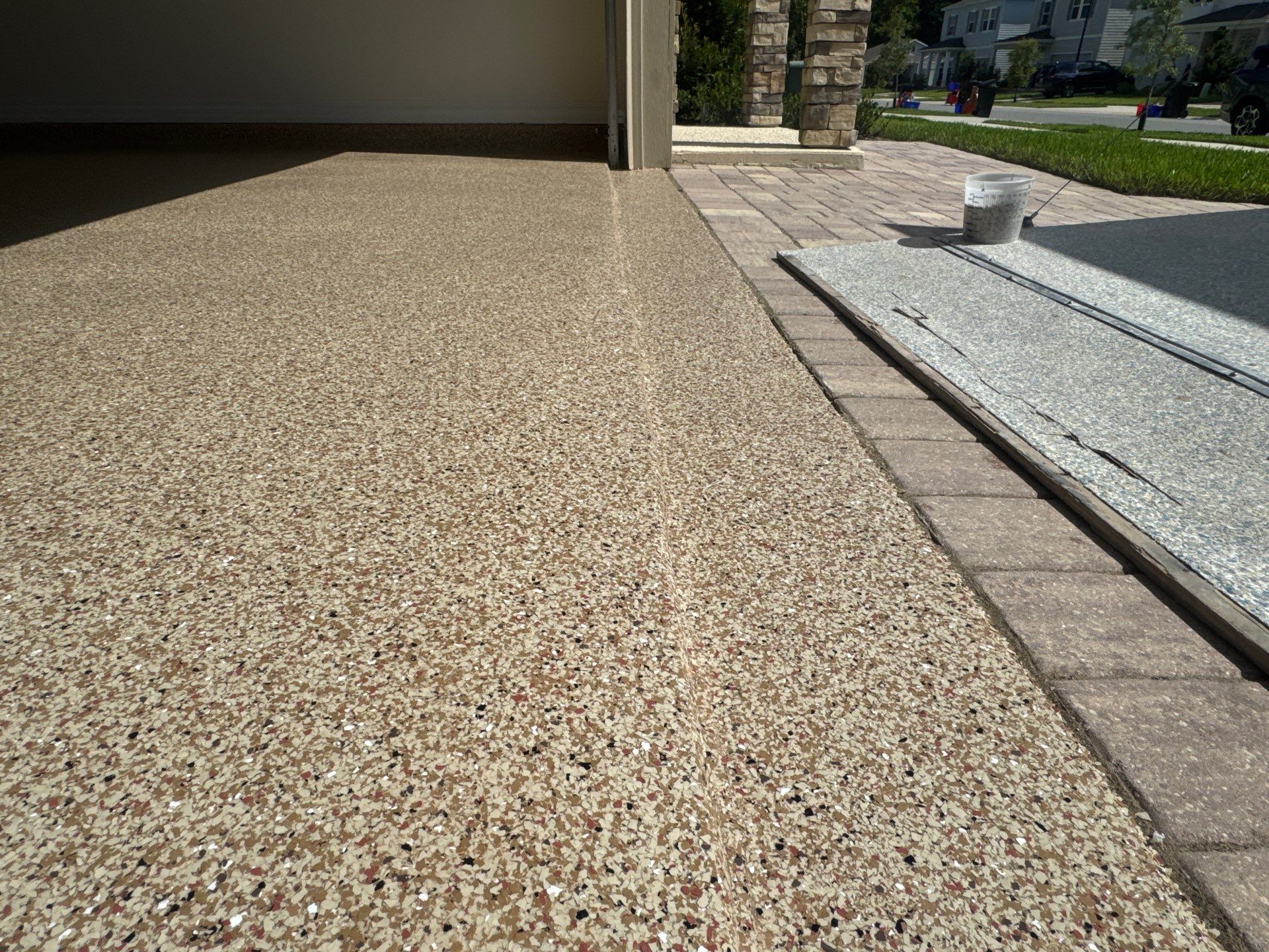 Garage Project in Newberry, FL in Pecan by Cross Creek Concrete Coatings