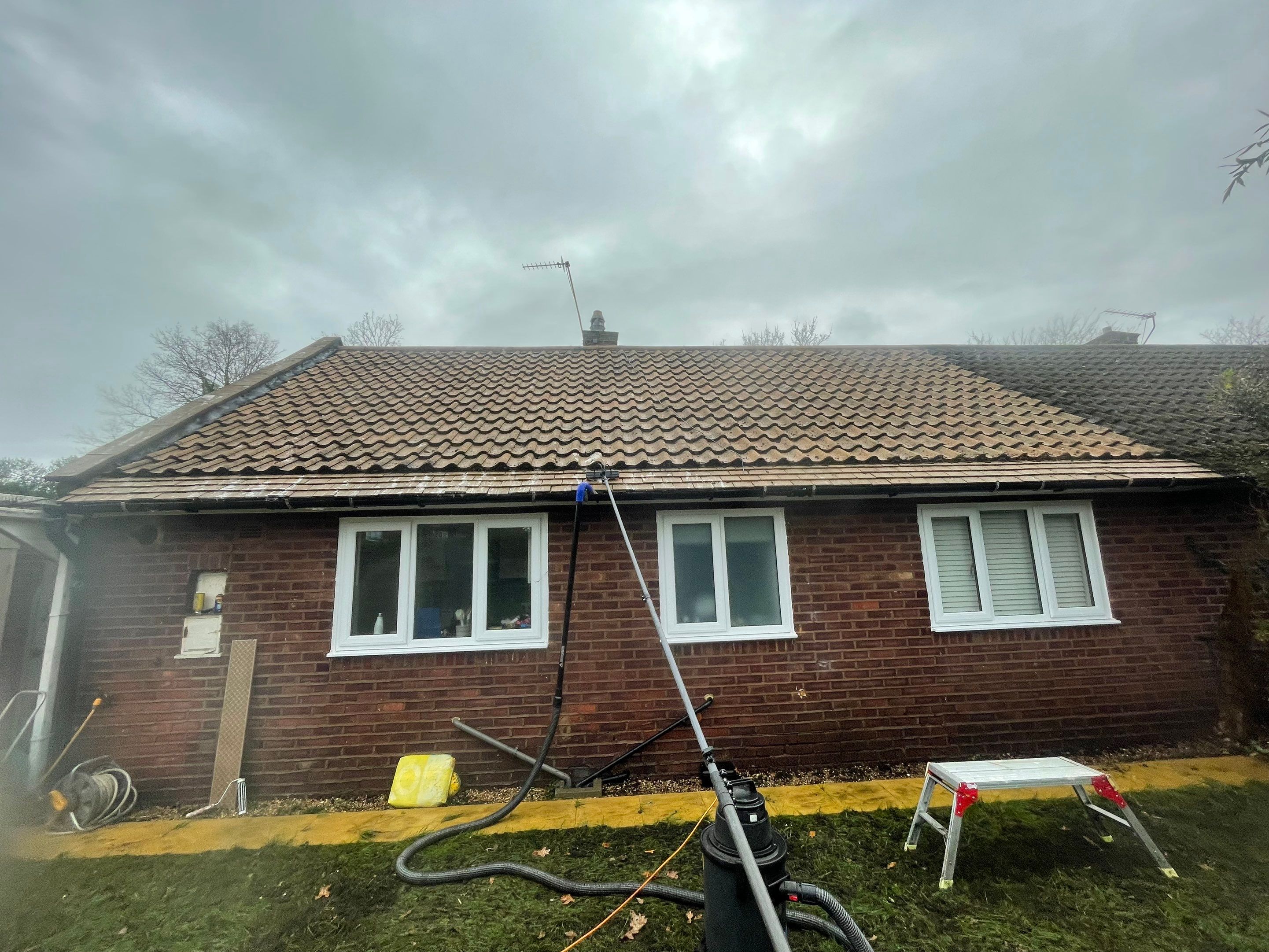 Roof Clean using Mosmatic FSC and Biocide by Ges Exterior Cleaning ltd
