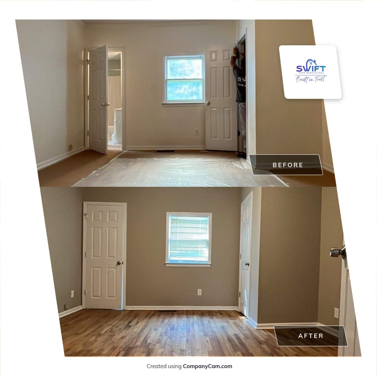 Atlanta Interior Renovation Featuring Hardwood Floors and New Paint by Swift Home Renovations