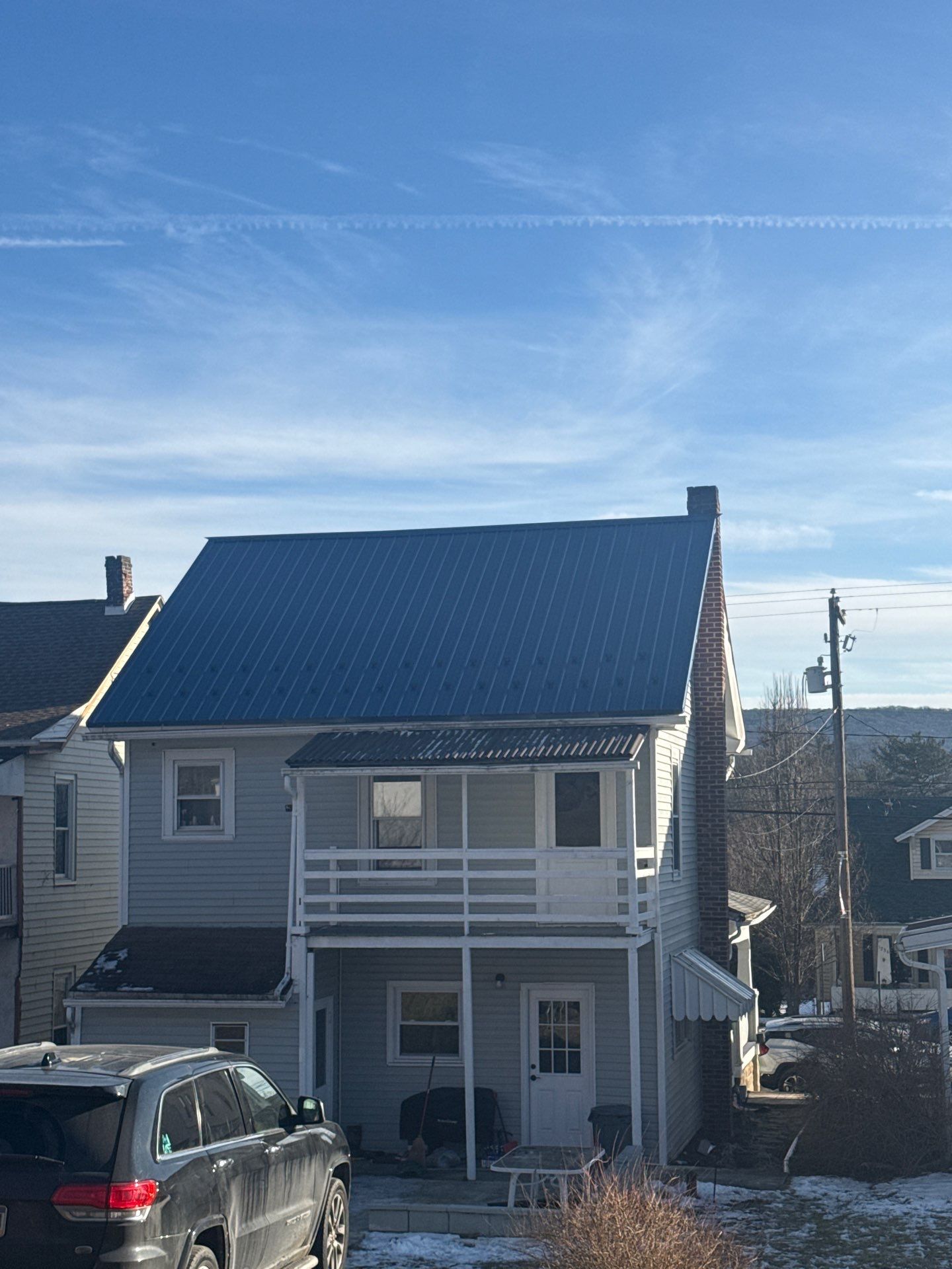 Gallery Blue ABM Panel Metal Roof Installation in Tower City by Esh Builders