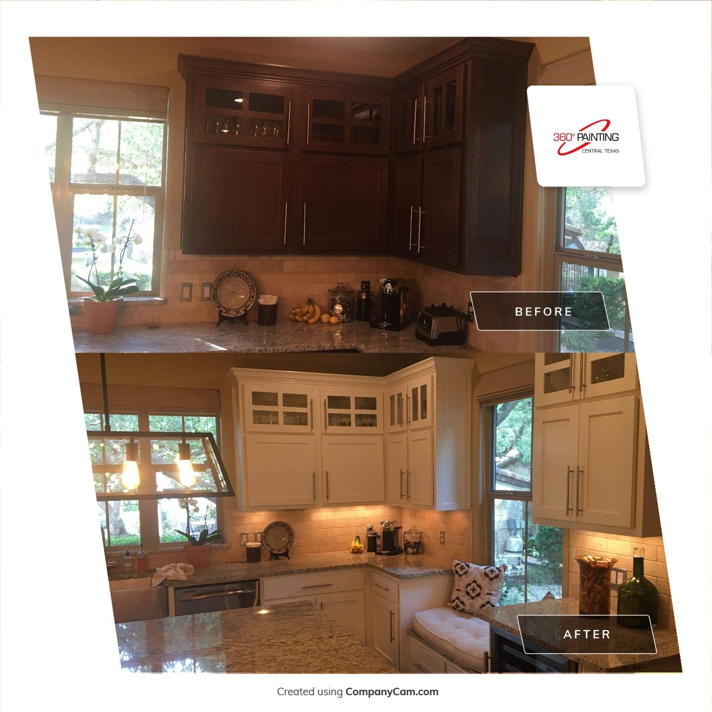 Kitchen Elegance: Transforming Spaces with a Cabinet Symphony of Brightness and Style! by 360 Painting Central Texas 