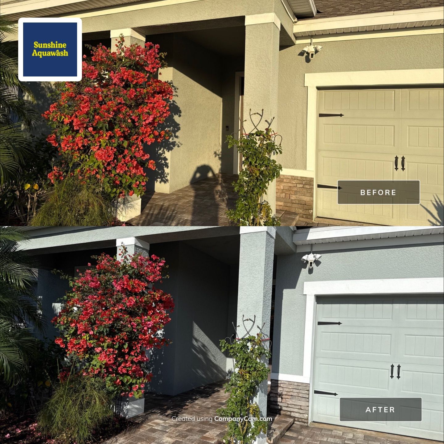 One-Story House Wash & Driveway Cleaning in Trevesta – Palmetto, FL by Sunshine AquaWash