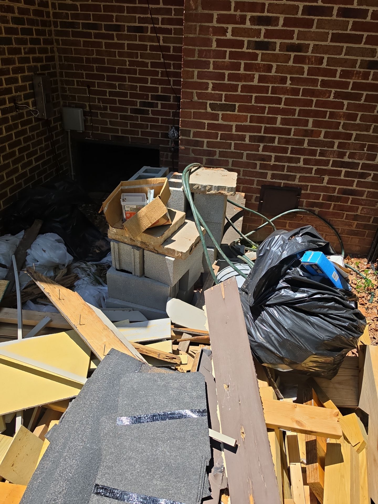 Job site clean up in Matthews by Badger Hauling