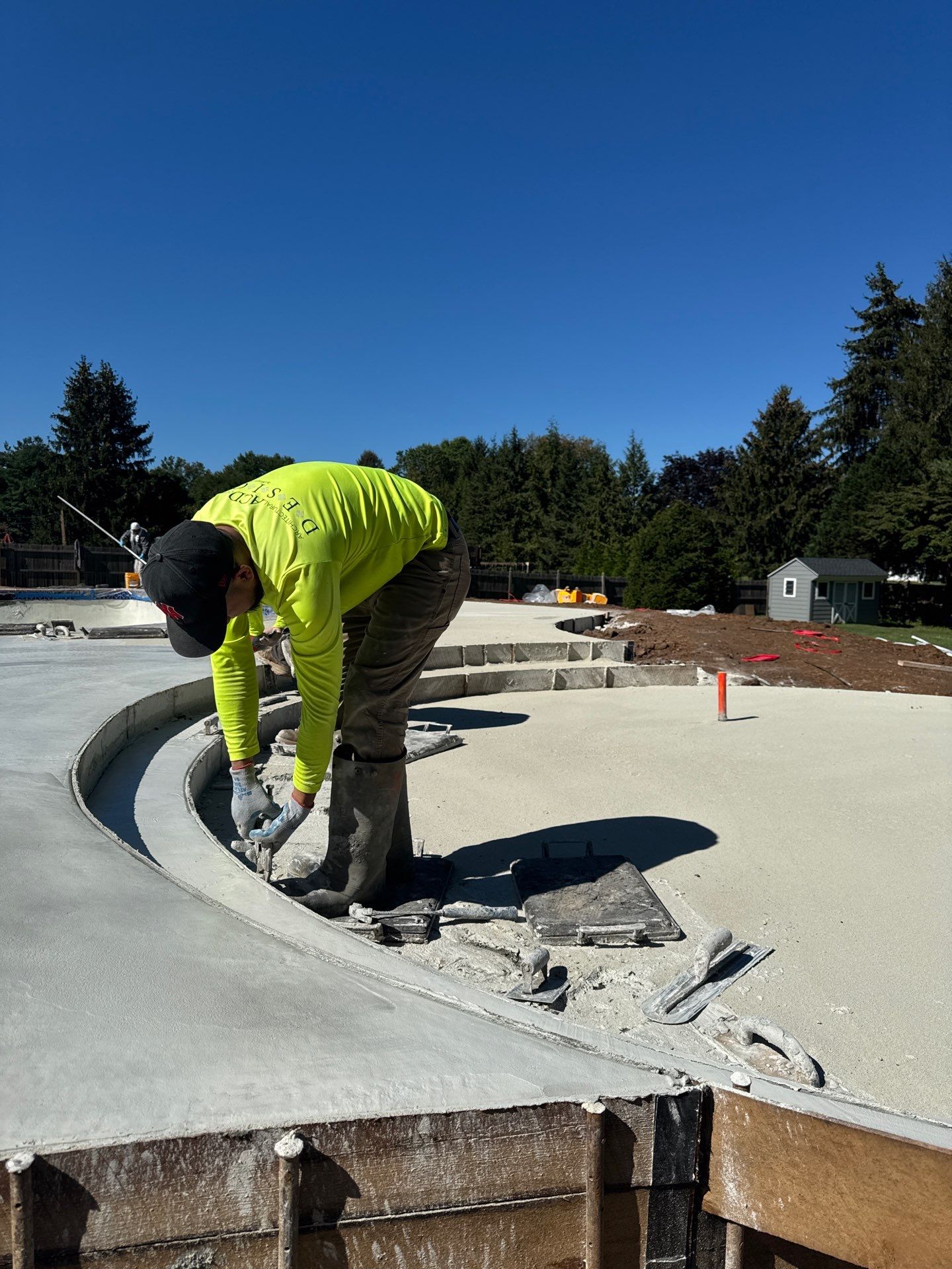 Stamped Concrete Pool Deck - Yardley by Architectural Concrete Design