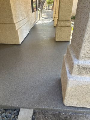Atascadero Porch and Walkway Coating with Obsidian Polyurea Finish