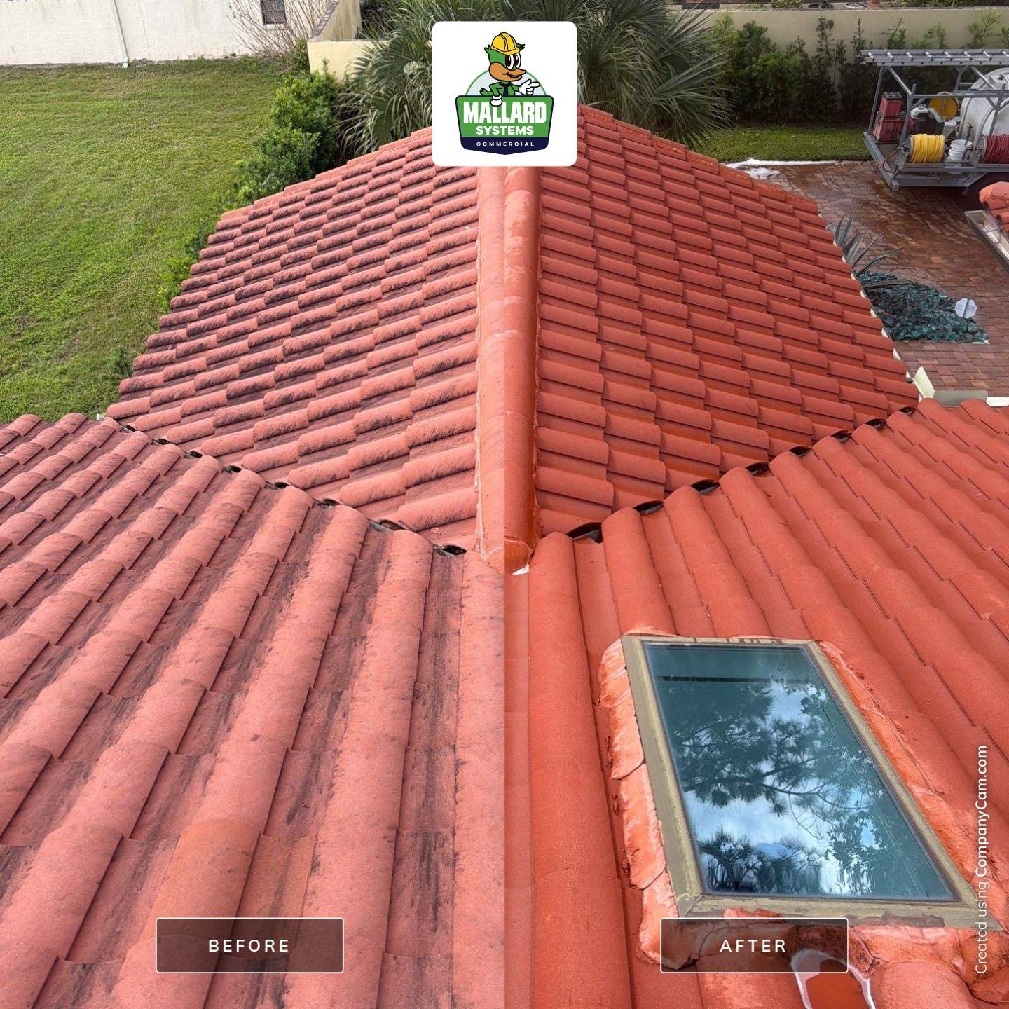 Barrel Tile Roof Cleaning by Mallard Systems