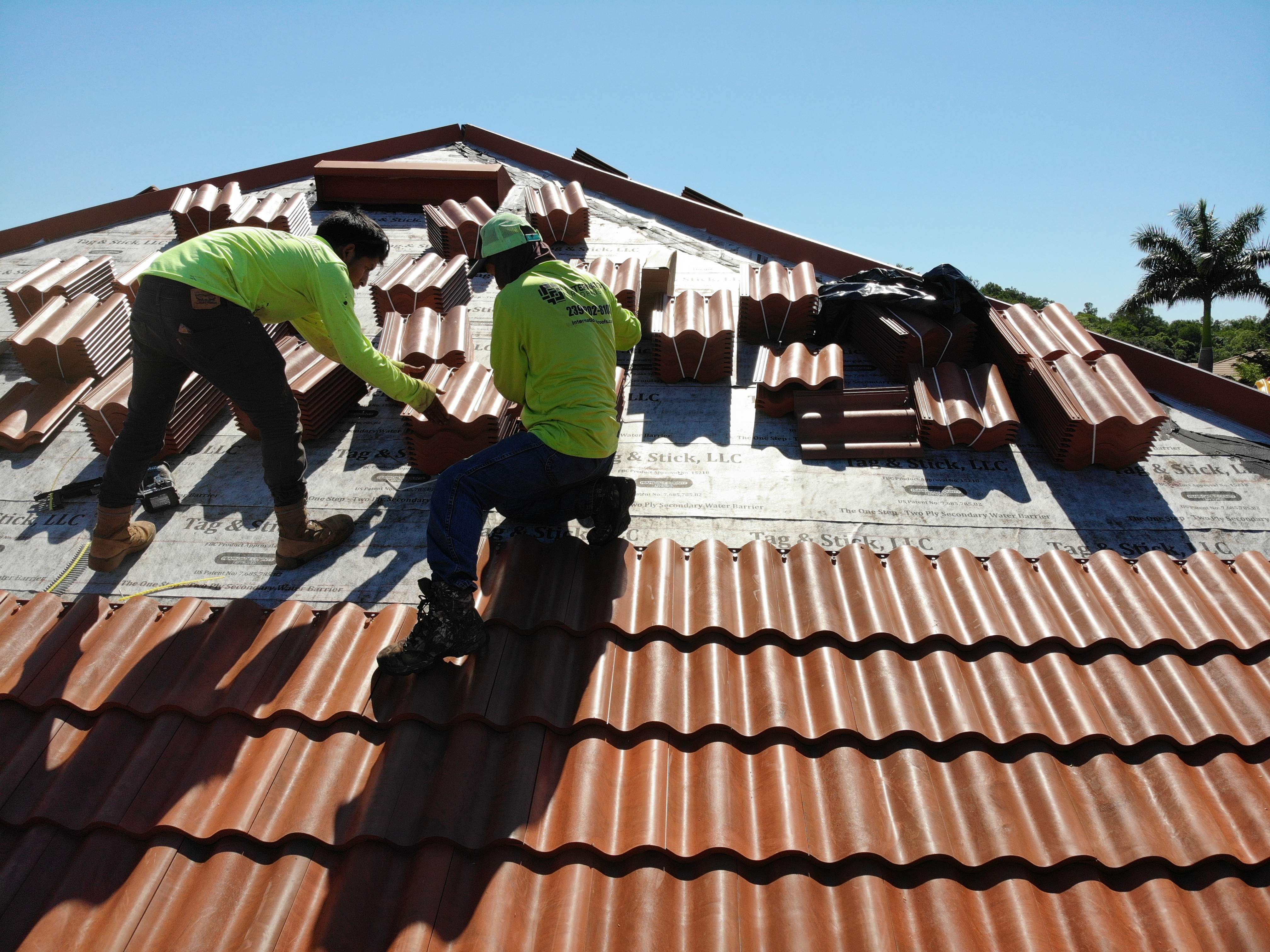 Residential Roofing Installation using Composite Spanish Tile by International Roofing