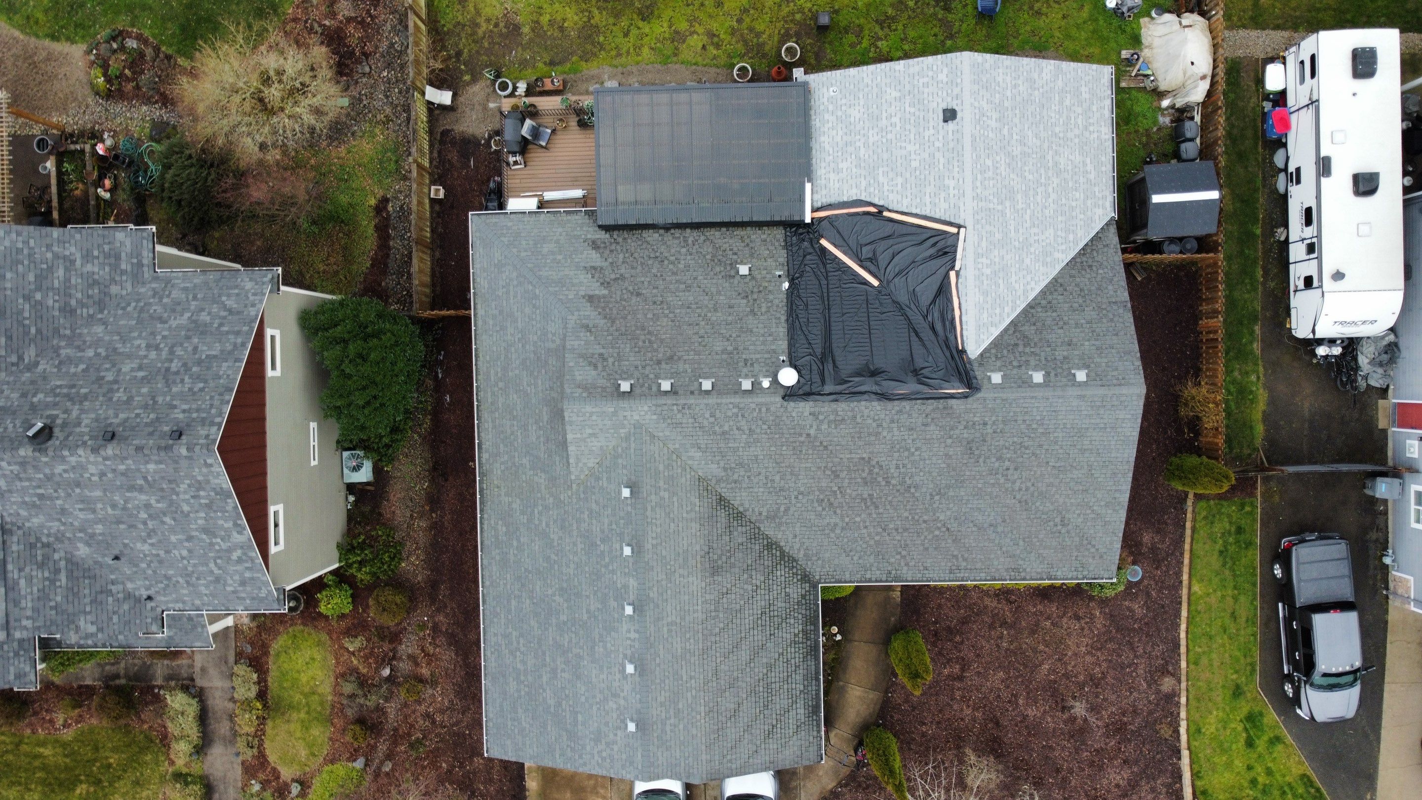Residential Roofing Installation using IKO Cambridge (Color: Dual Grey) by Orezona Building & Roofing Company, Inc.