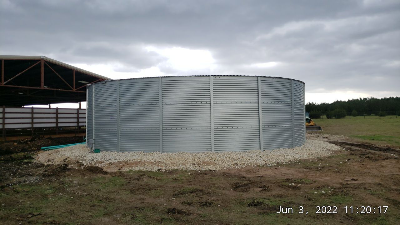 100K gallons for the horses and their arena! by Hill Country Rain Water