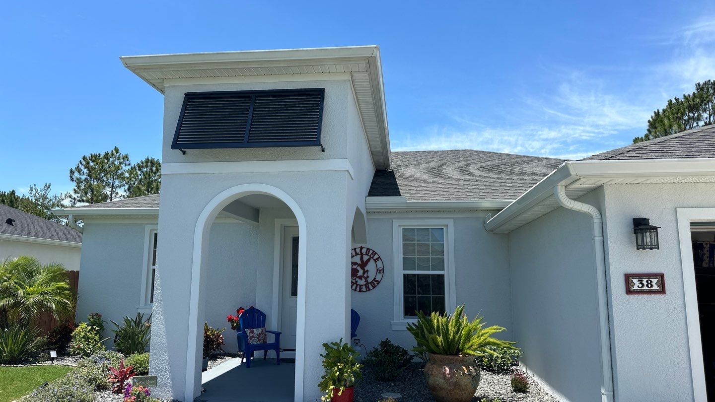 Decorative Bahamas in Grey Blue by Smart Guard Shutters