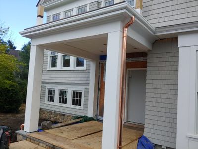 Gutter Installation using 4x5 FiberGlass Gutter in Duxbury