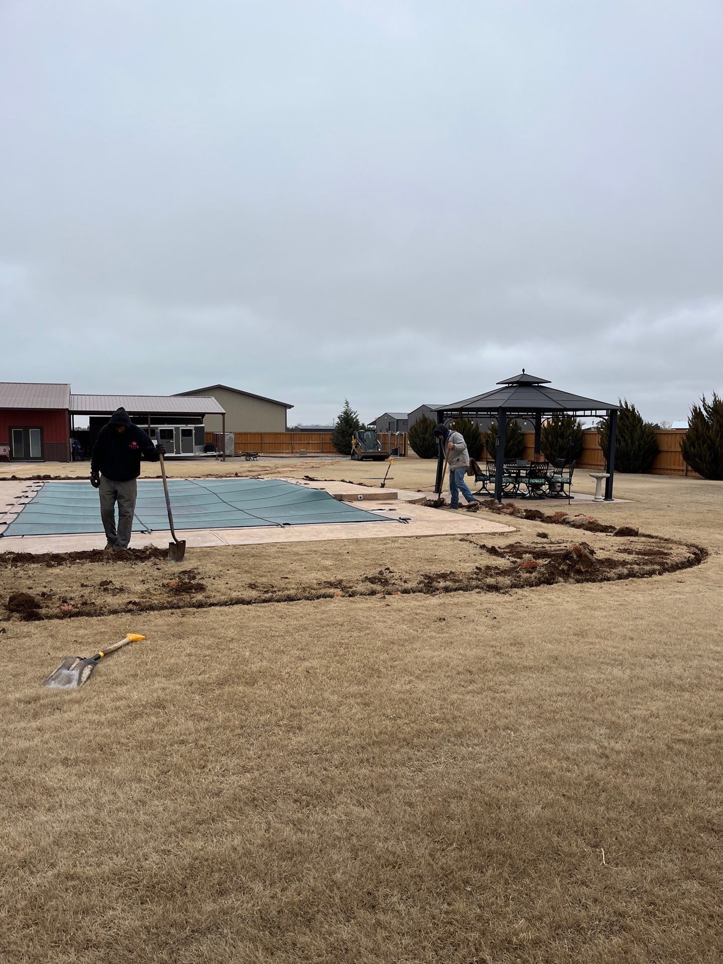 Landscape installation w/ irrigation and landscape lighting by Clays Services Inc