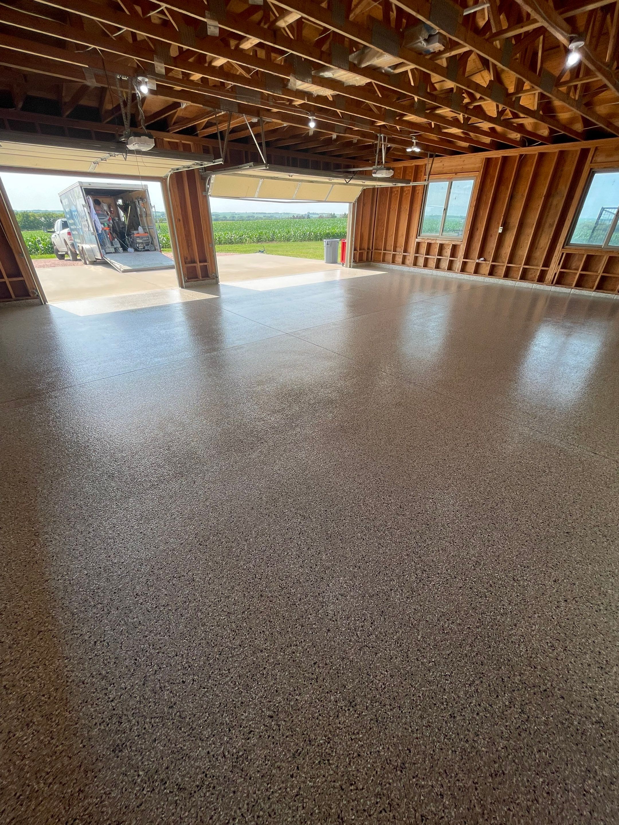 Cabin Fever Coating for Detached Garage in Dell Rapids by Select Painting, Coatings & Garage Cabinets