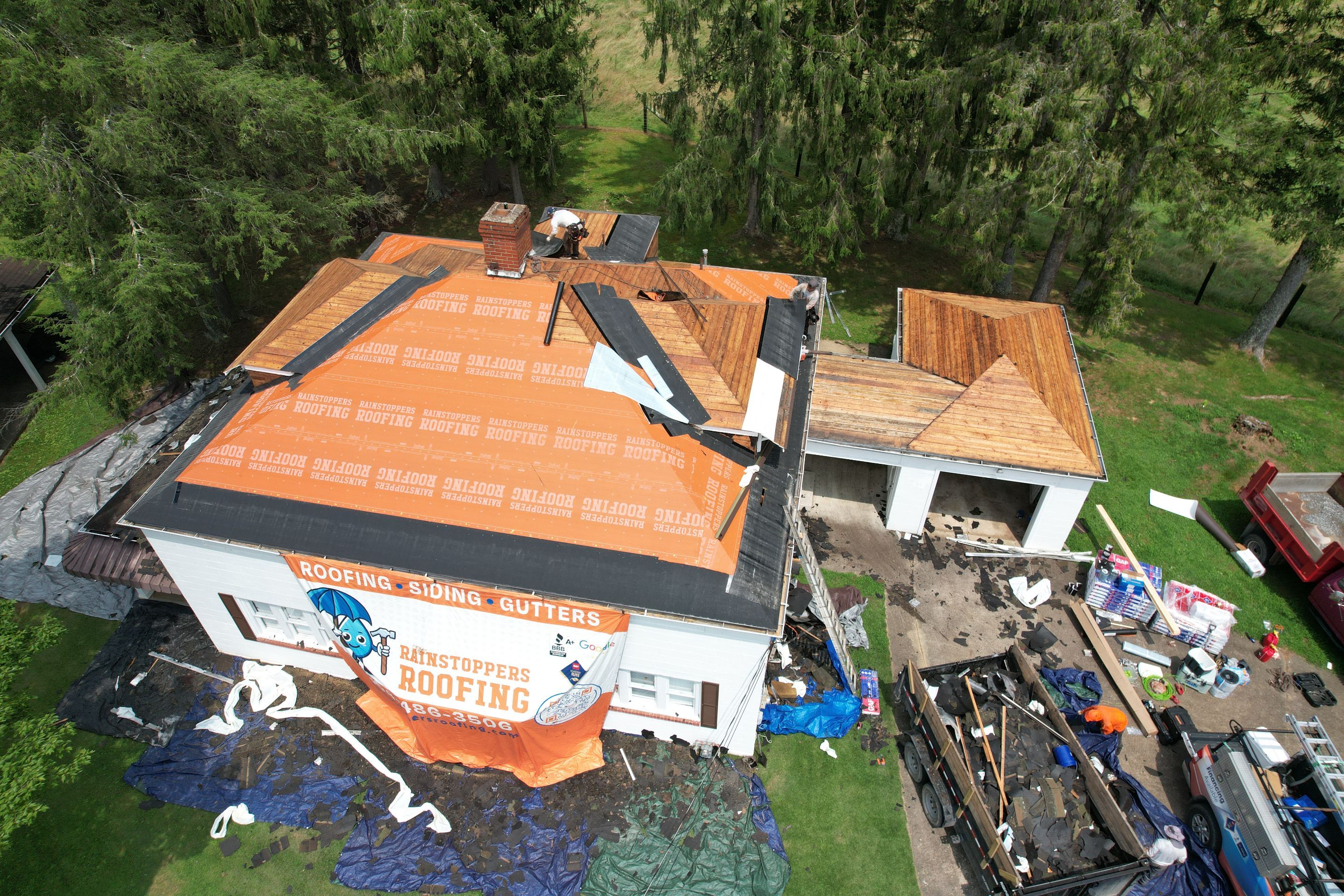 Residential Roofing Installation using GAF TImberline HDZ Hickory by Rainstoppers Roofing