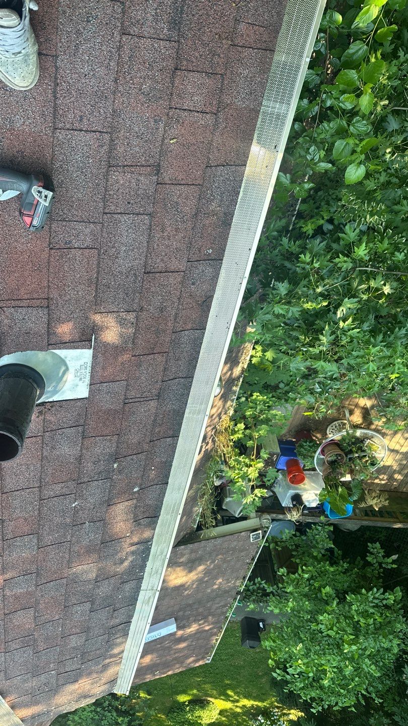 Very overdue gutter cleaning and screening by Above All Gutters 