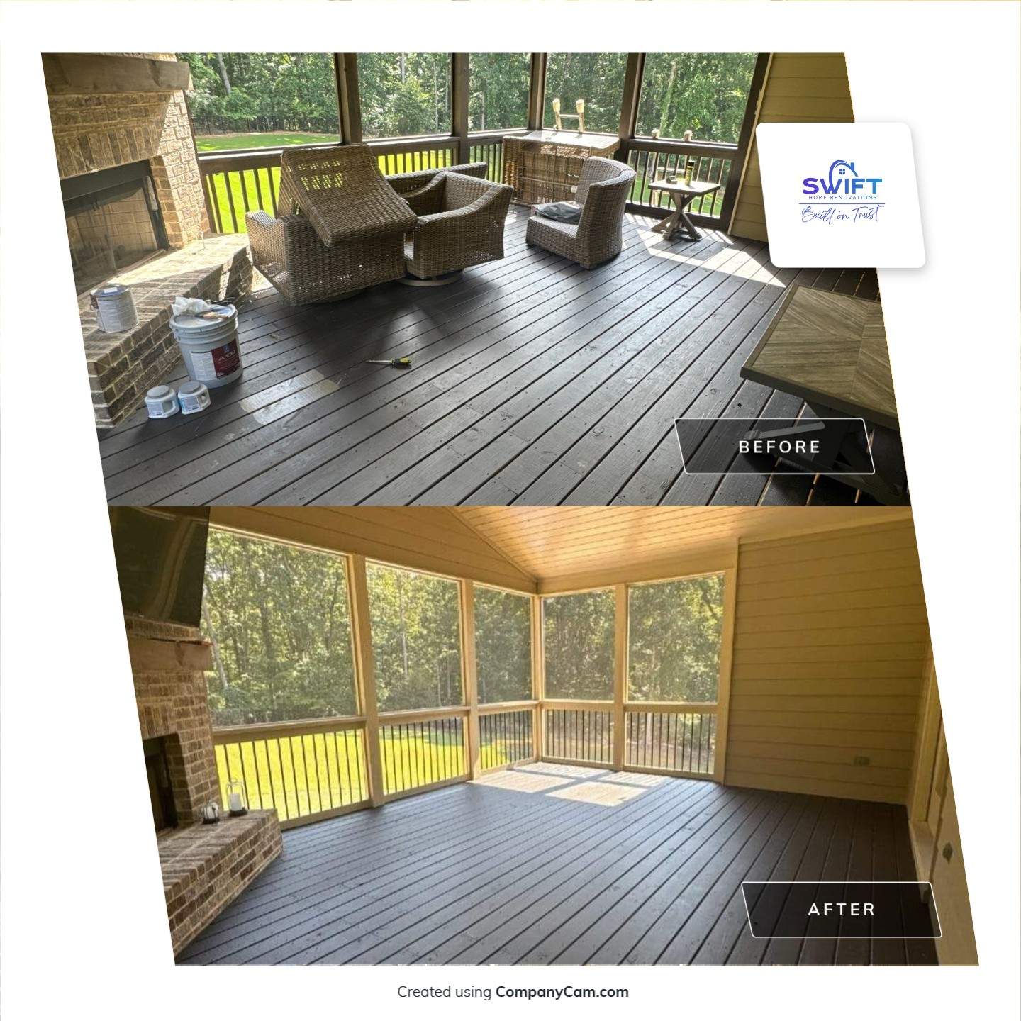 Exterior Painting and Multi-Level Deck Refinishing in Jefferson by Swift Home Renovations