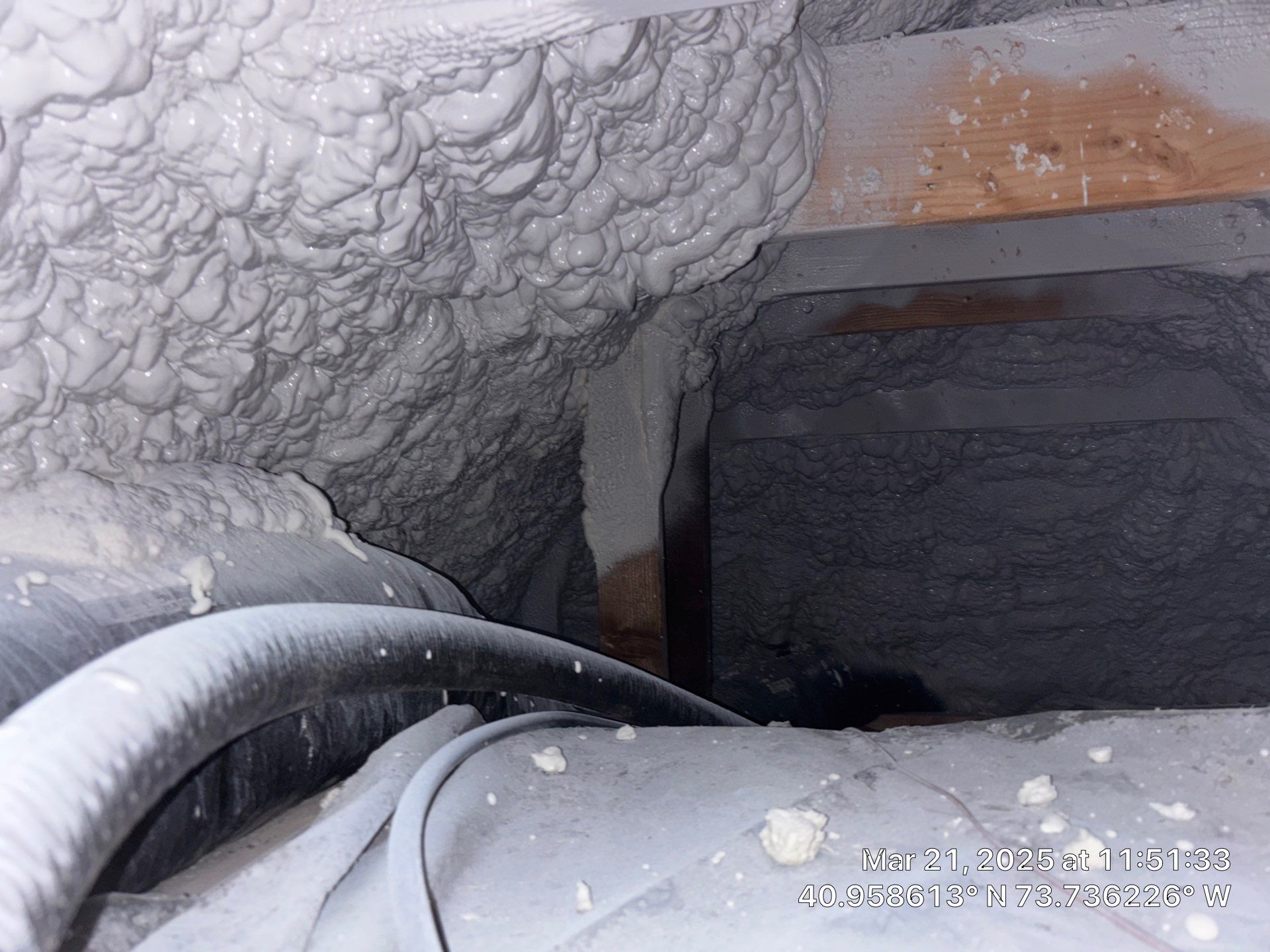 Attic Insulation using open cell spray foam by NYS Foam & Energy