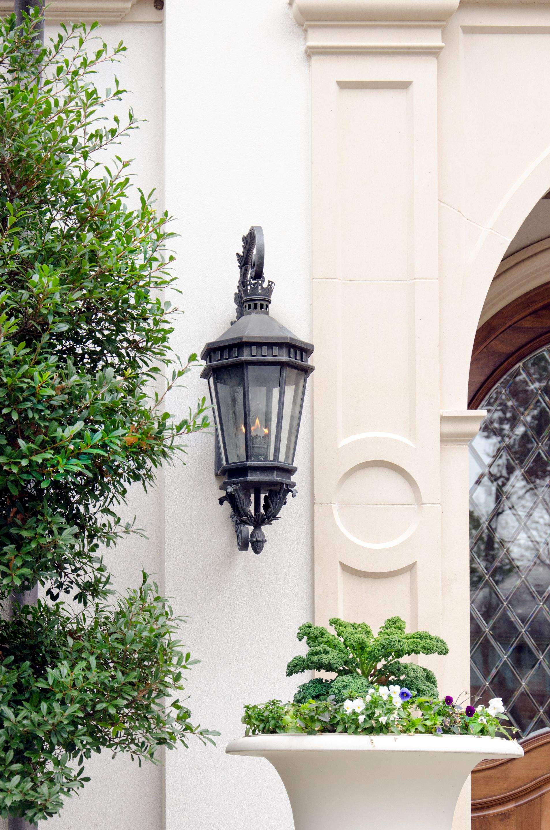 Custom Outdoor Lighting and Fixture Installation for Stone Entryways by Solara Custom Living