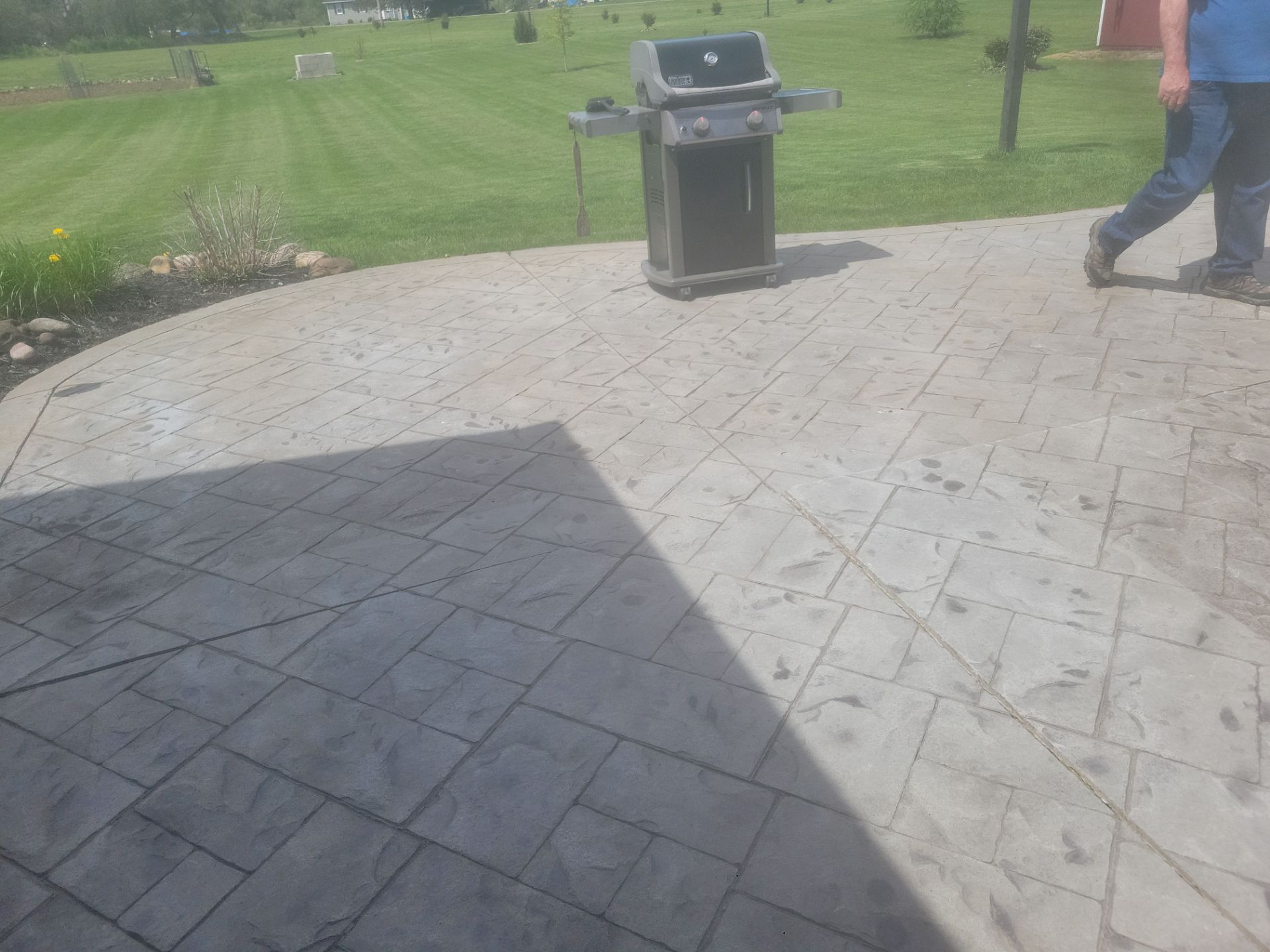 Slate stamped concrete patio  by NG Masonry & Construction LLC