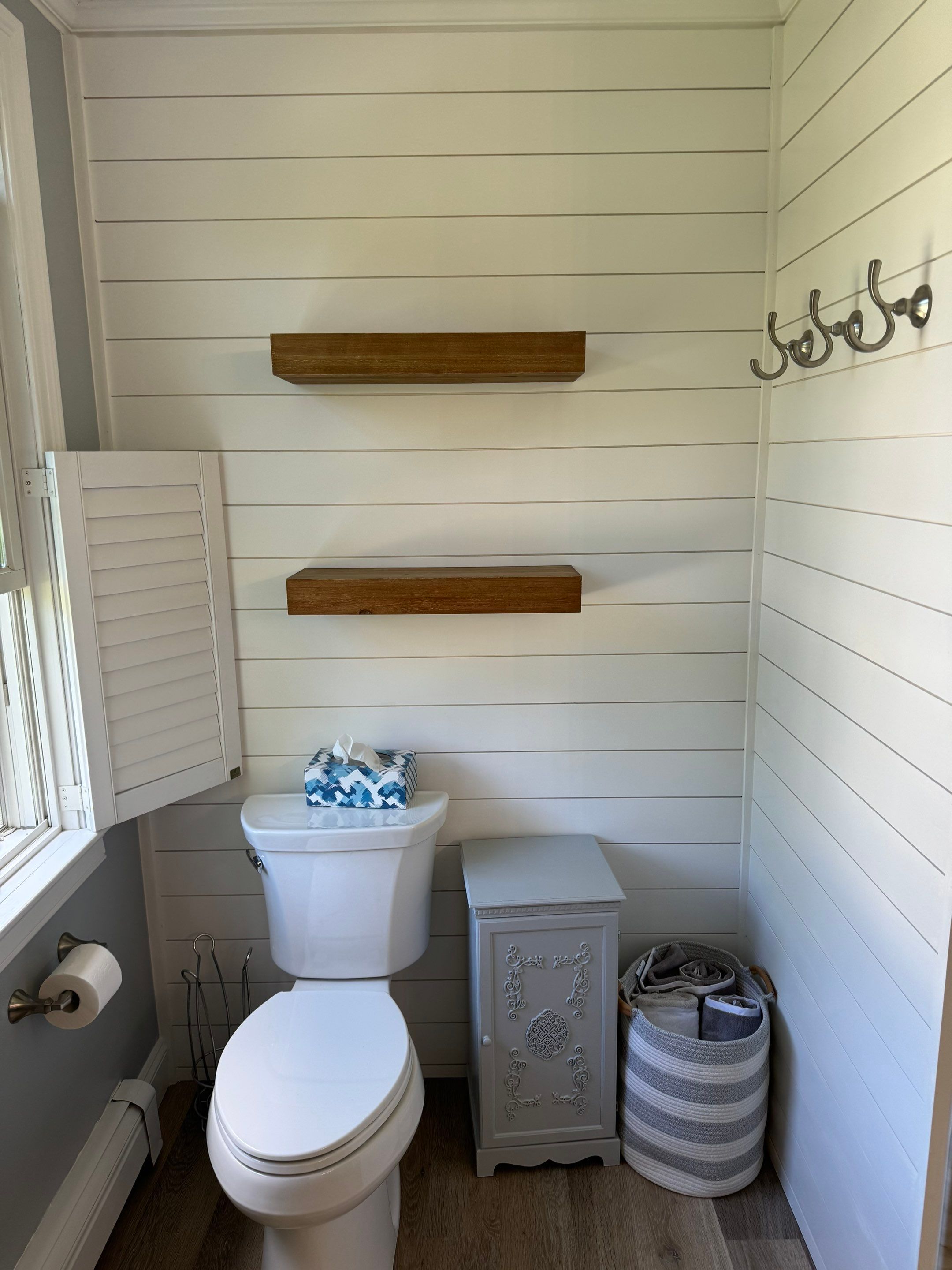 Shiplap Walls in full bathroom remodel by Bay State Bath