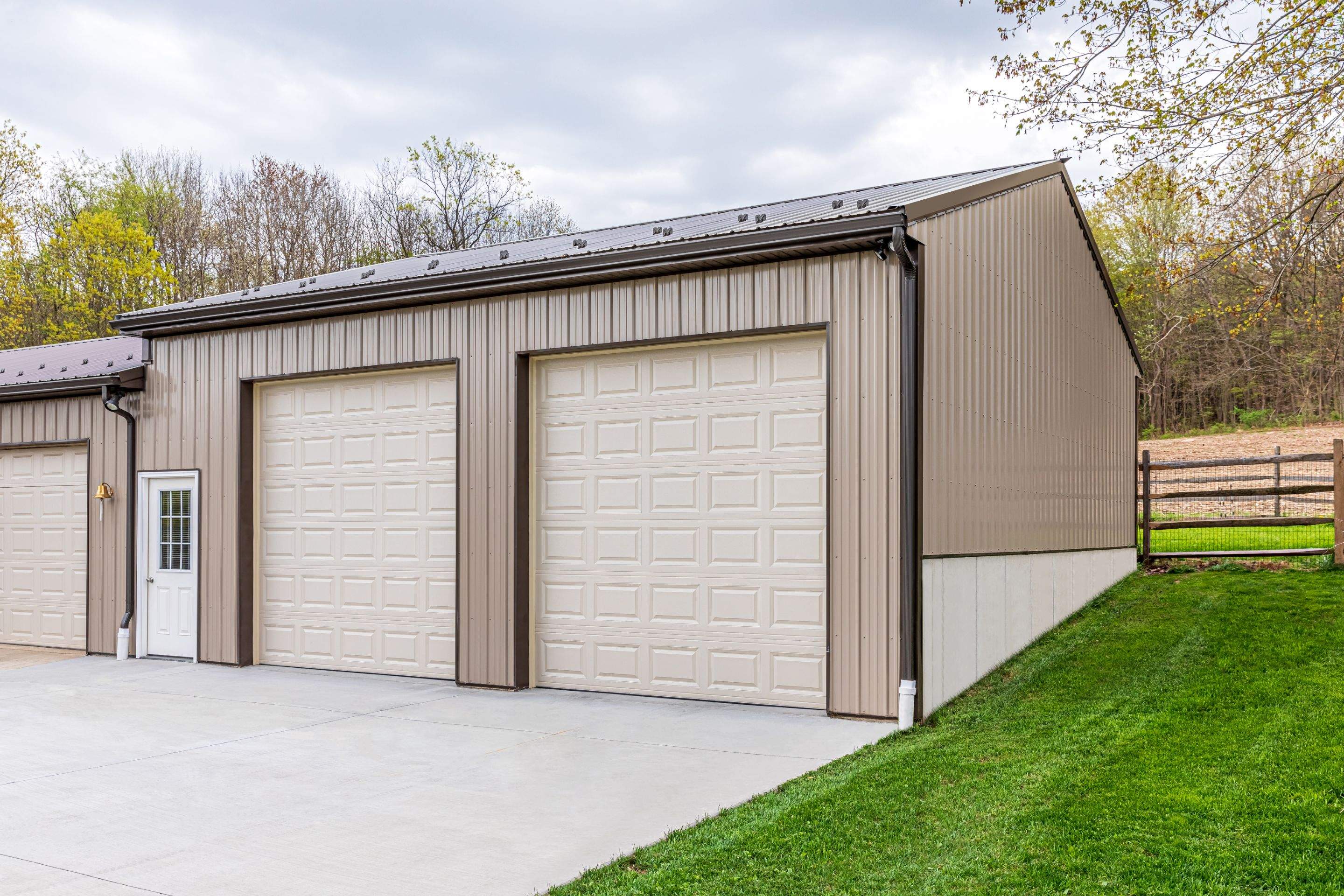 Shingle Roof-hickory, Metal Roof-bronze, Garage addition by Esh Builders
