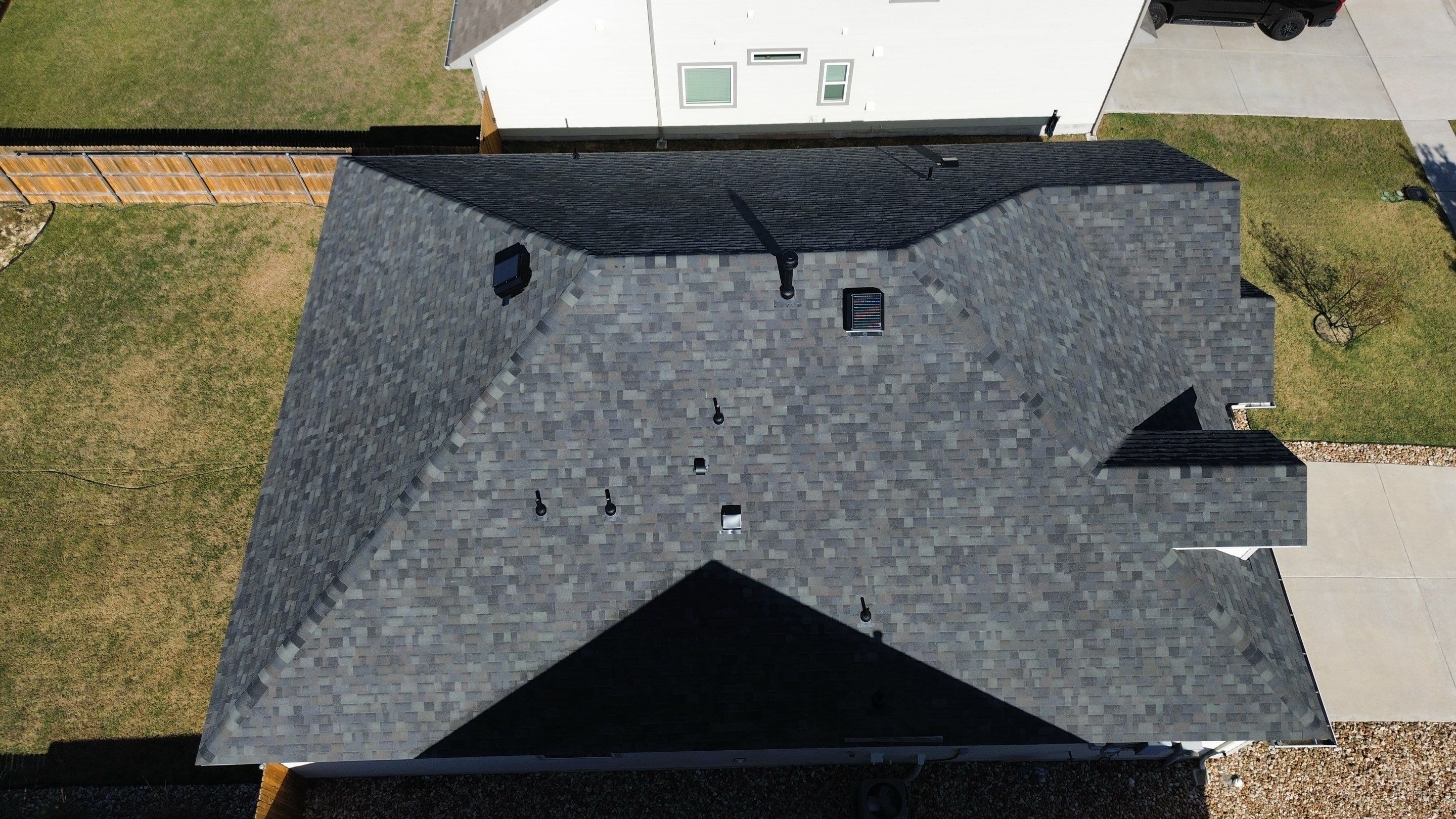 Malarkey Vista AR – Storm Grey Roof + Solar Attic Fan | Leander, TX Installation by Kstylez Roofing & Construction