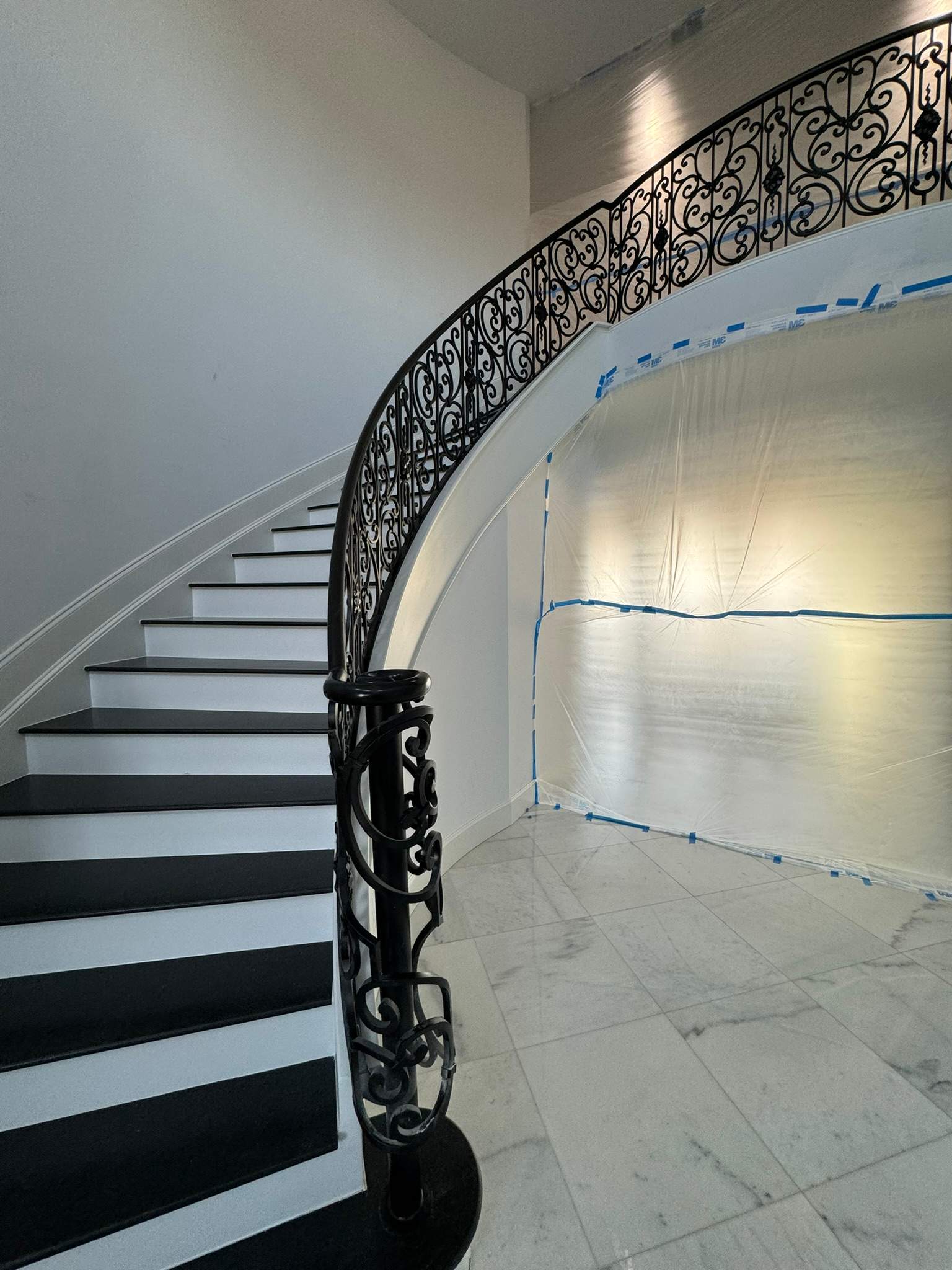 Ornamental Interior Curved Railings – Custom Rossi Series Design – Winchester, VA by Capitol Iron Works
