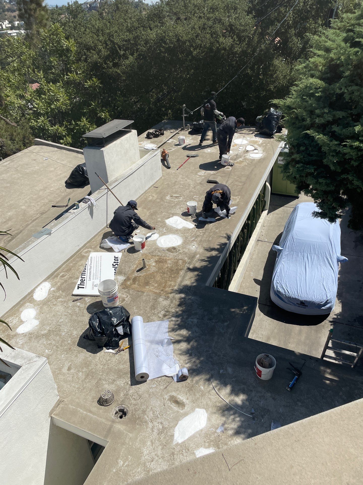 Silicone Membrane Re-coating  by Hull Brothers Roofing