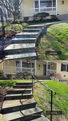 Modern Exterior Steel Handrails – Residential Entrance – Bethesda, MD