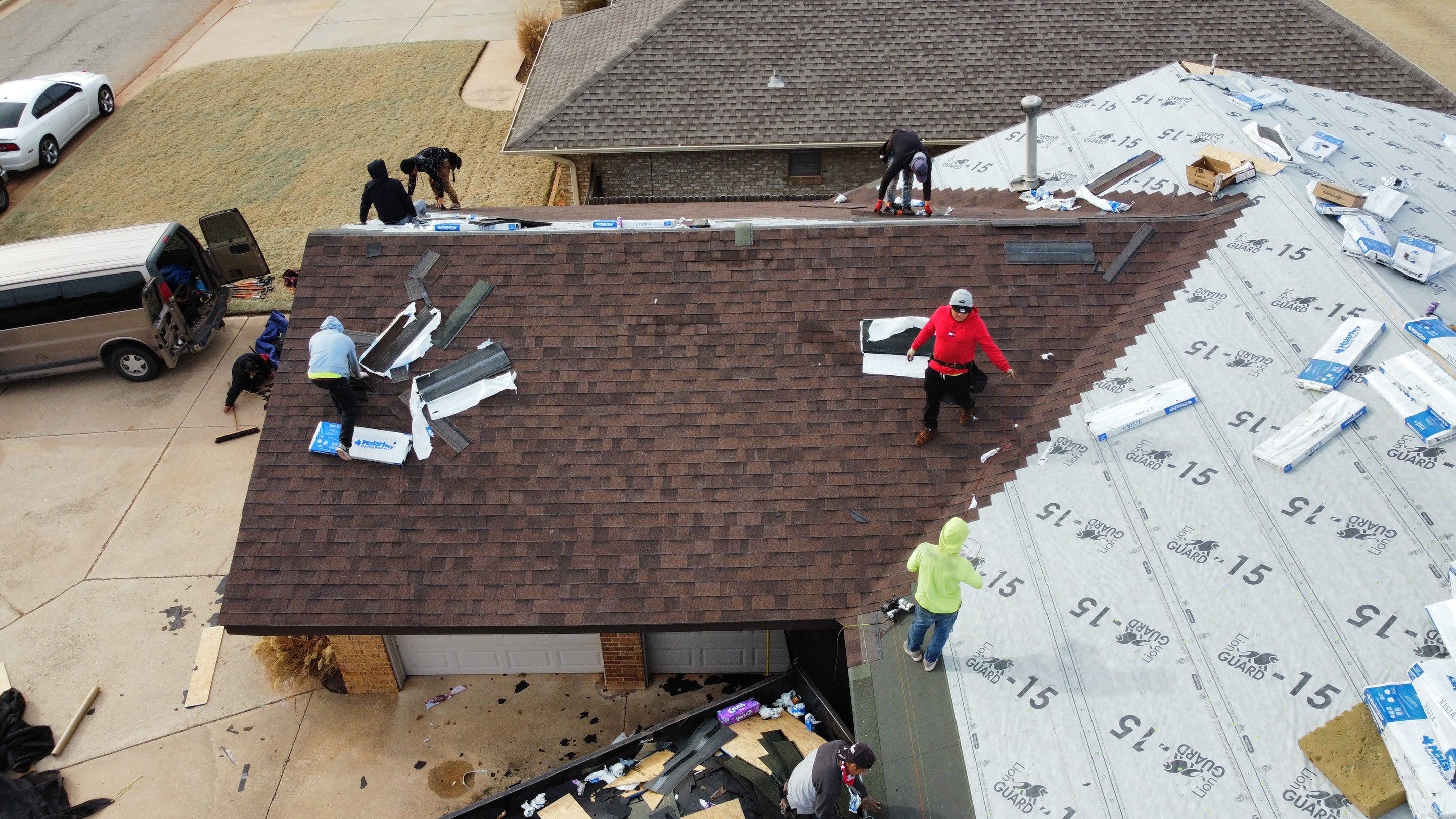 Malarkey Class 3 Antique brown install by Icon Roofing And Construction 