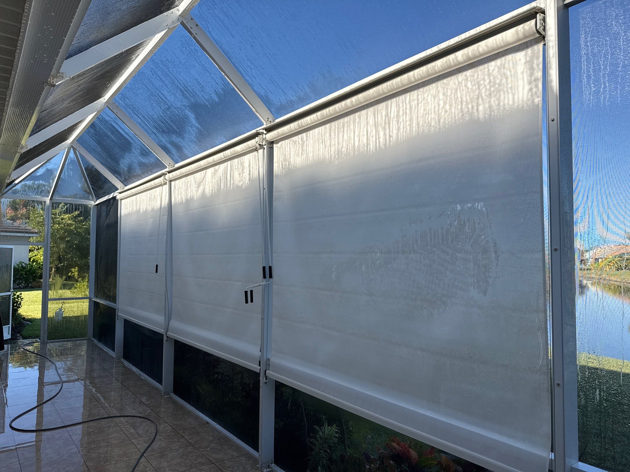 University Park Lanai Transformation | Screen Enclosure & Shade Cleaning by Sunshine AquaWash