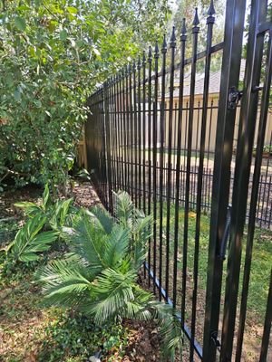 Iron fence installation using LION iron panel - 2 Rail, 6ft Tall