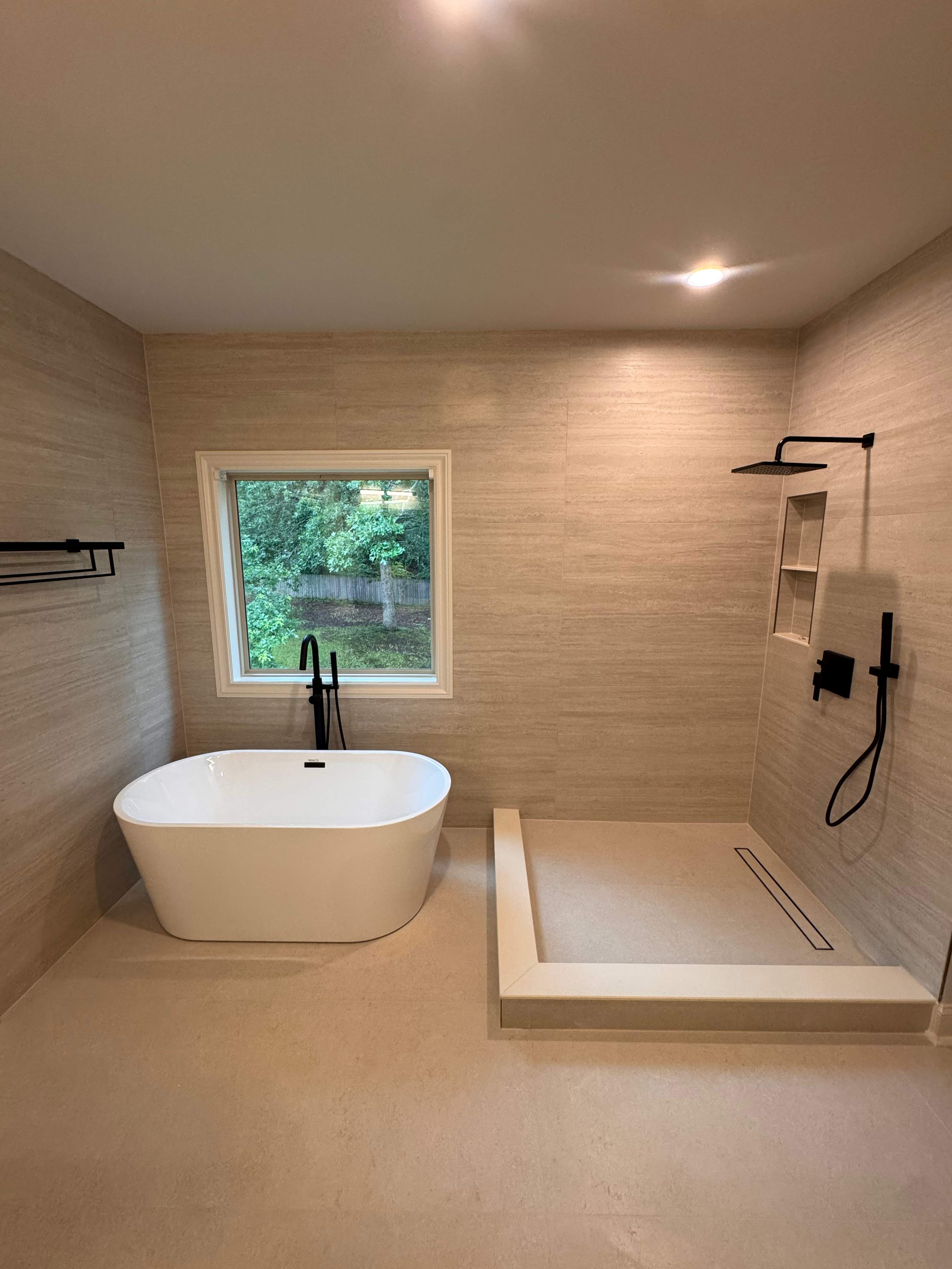 Master bathroom renovation using Free standing tub